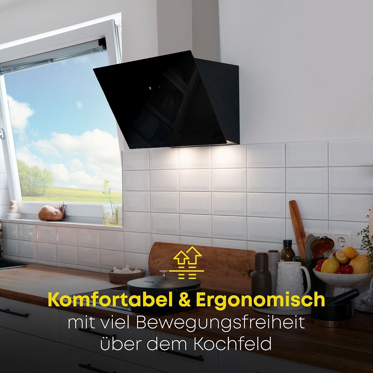 BOMANN Kopffreihaube DU 7606.1 G DU 7606.1 G, Dunstabzugshaube 60cm m. bürstenlosem DC-Moter