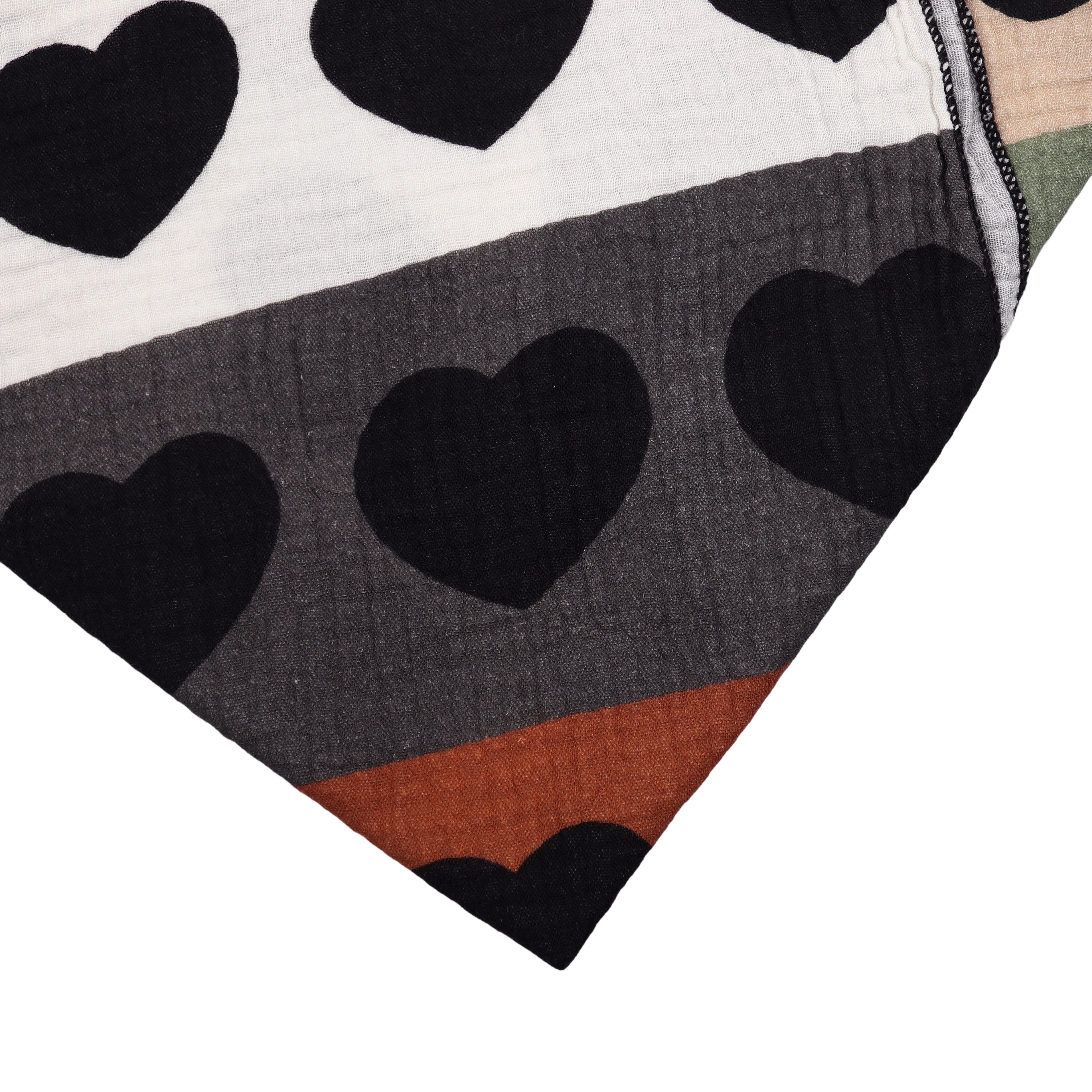 MIRROSI Dreieckstuch Aus Musellin Dreiecksschal ca.195x90 cm, Made in Italy, (Leicht, ideal für das ganze Jahr; 100% Baumwolle), in tollen Farben (Leo Love Muster)