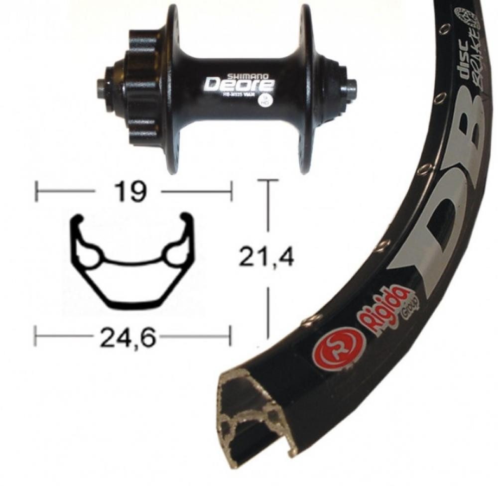 BikeParts Laufrad Bike-Parts Laufrad, Vorderrad 28 Zoll Deore Disc 6-Loch schwarz Schnel