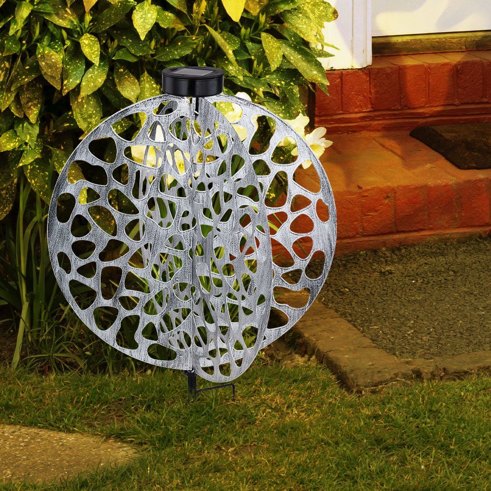 etc-shop LED Solarleuchte, LED-Leuchtmittel fest verbaut, Warmweiß, Solarlampe Erdspieß orientalische Dekoleuchte Gartenlampe