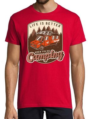 Youth Designz T-Shirt Life Is Better When You´re Camping Herren Shirt mit lustigem Frontprint
