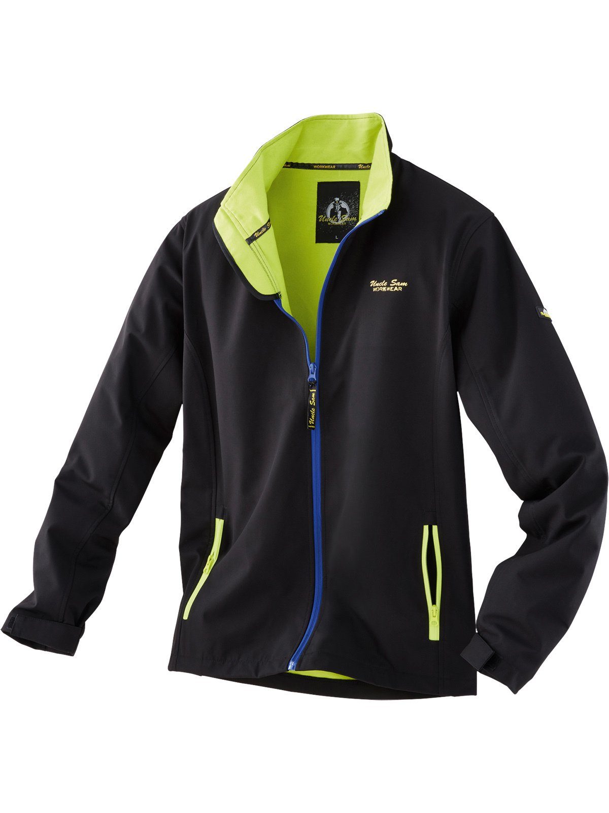 Arbeitsjacke Softshelljacke schwarz/royal/limette