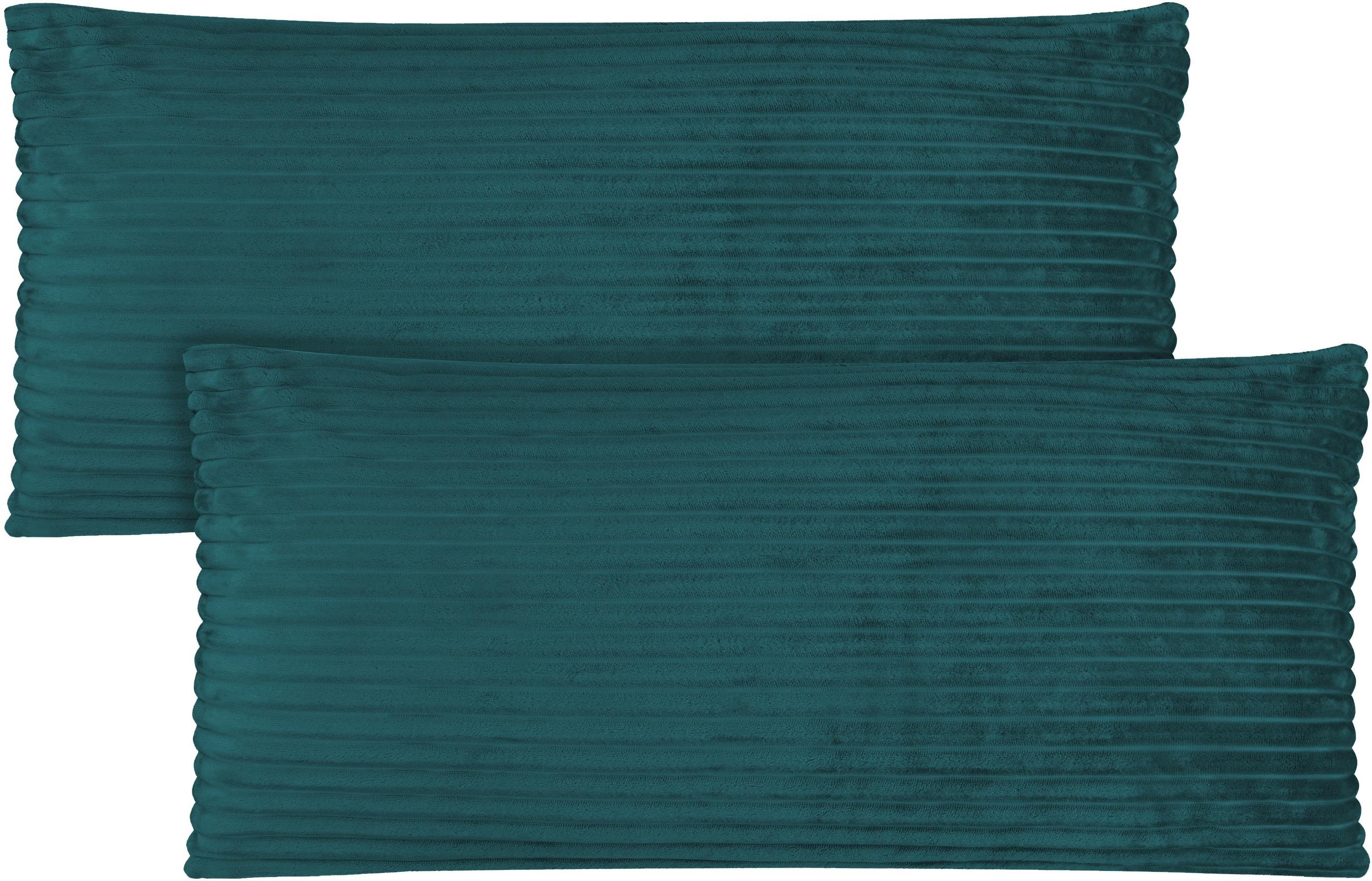 Aspero Kissenbezüge 2 Kissenbezüge aus Streifen-Flanell 40x80 cm, Kopfkisse günstig online kaufen