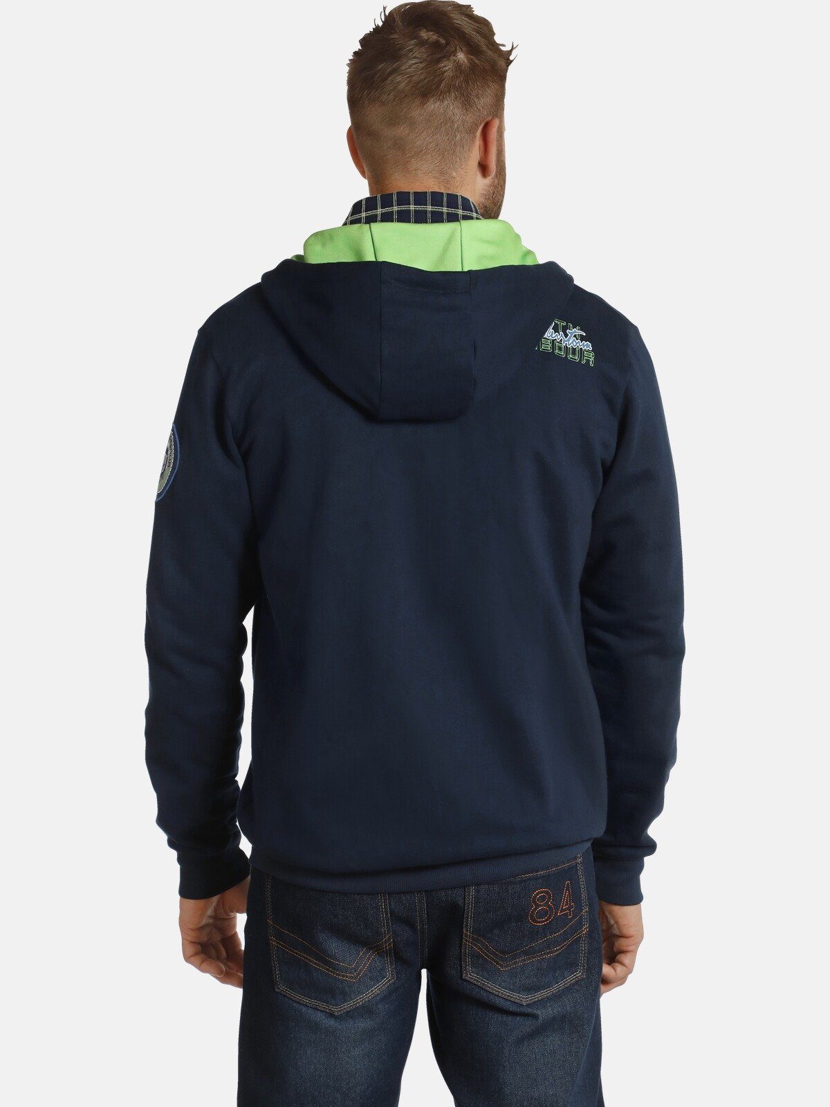 Jan Vanderstorm Kapuzensweatjacke STORR sportives Artwork günstig online kaufen