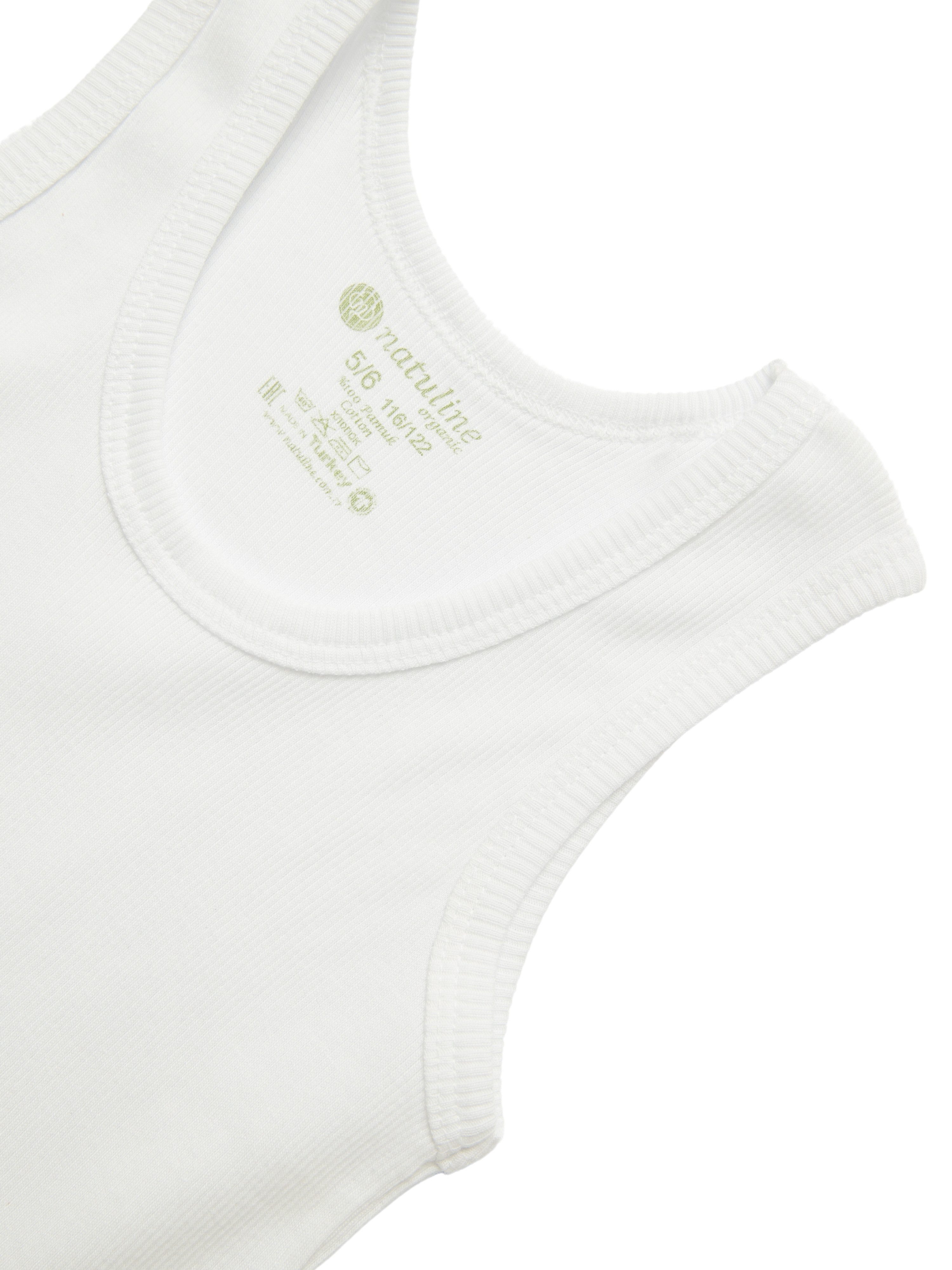 natuline Unterhemd 3er-Pack für Kinder Jungen Weiß Ripp 100% Baumwolle (Set, 3-St., 3er-Pack) Achselshirt aus reiner Baumwolle mit gerippter Textilstruktur