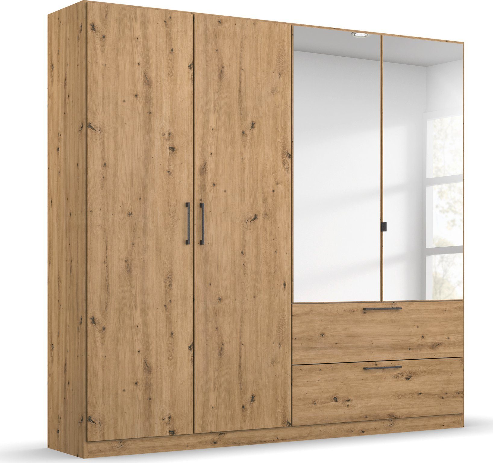 OTTO home Drehtürenschrank Kleiderschrank Schrank Garderobe Wäscheschrank CHALLENGER (Breiten 181/226 cm, Höhen 197/210 cm) mit Spiegeltüren und geräumigen Schubladen MADE IN GERMANY