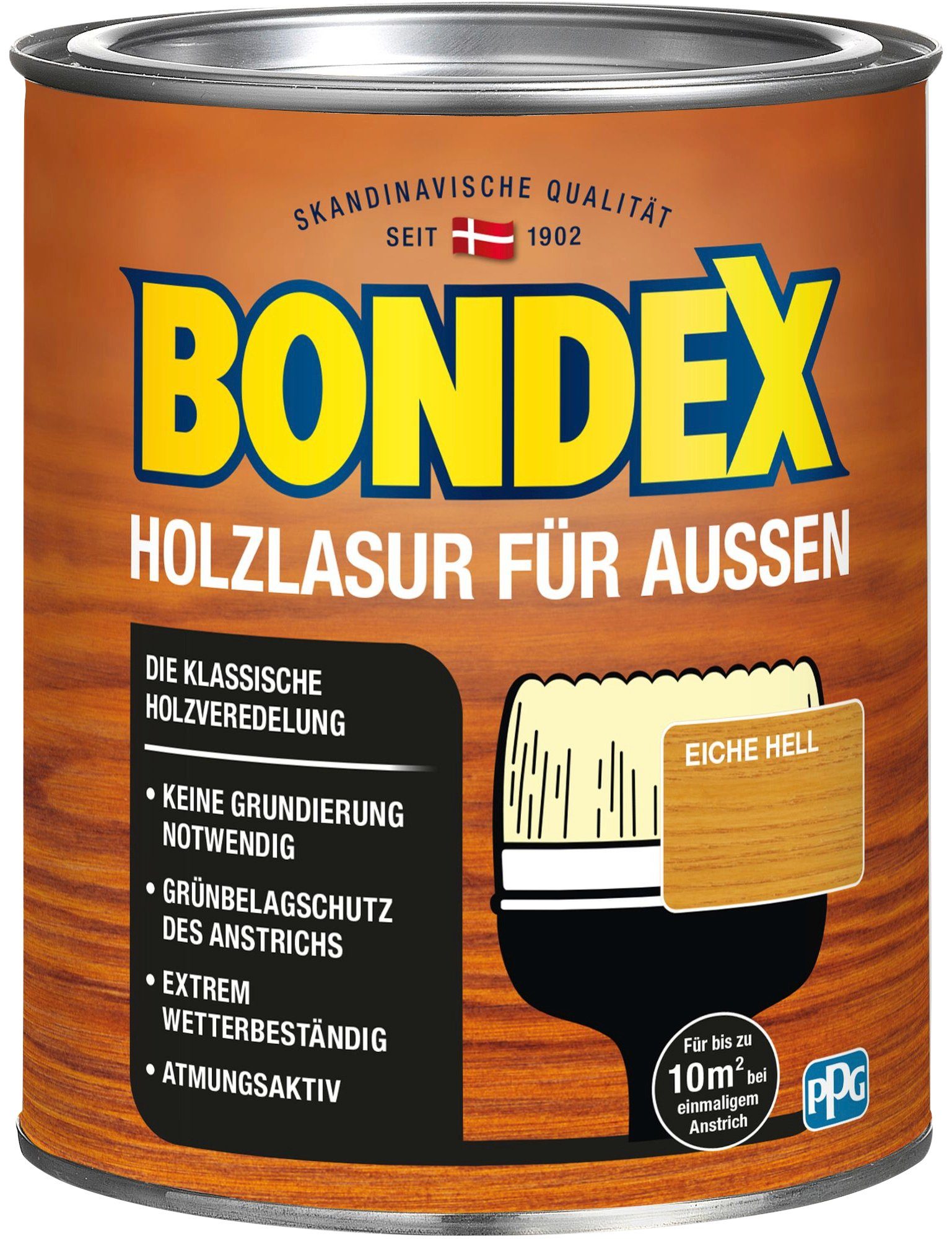 Bondex Holzschutzlasur HOLZLASUR FÜR AUSSEN, Wetterschutz Holzverkleidung, atmungsaktiv, in versch. Farbtönen Eiche