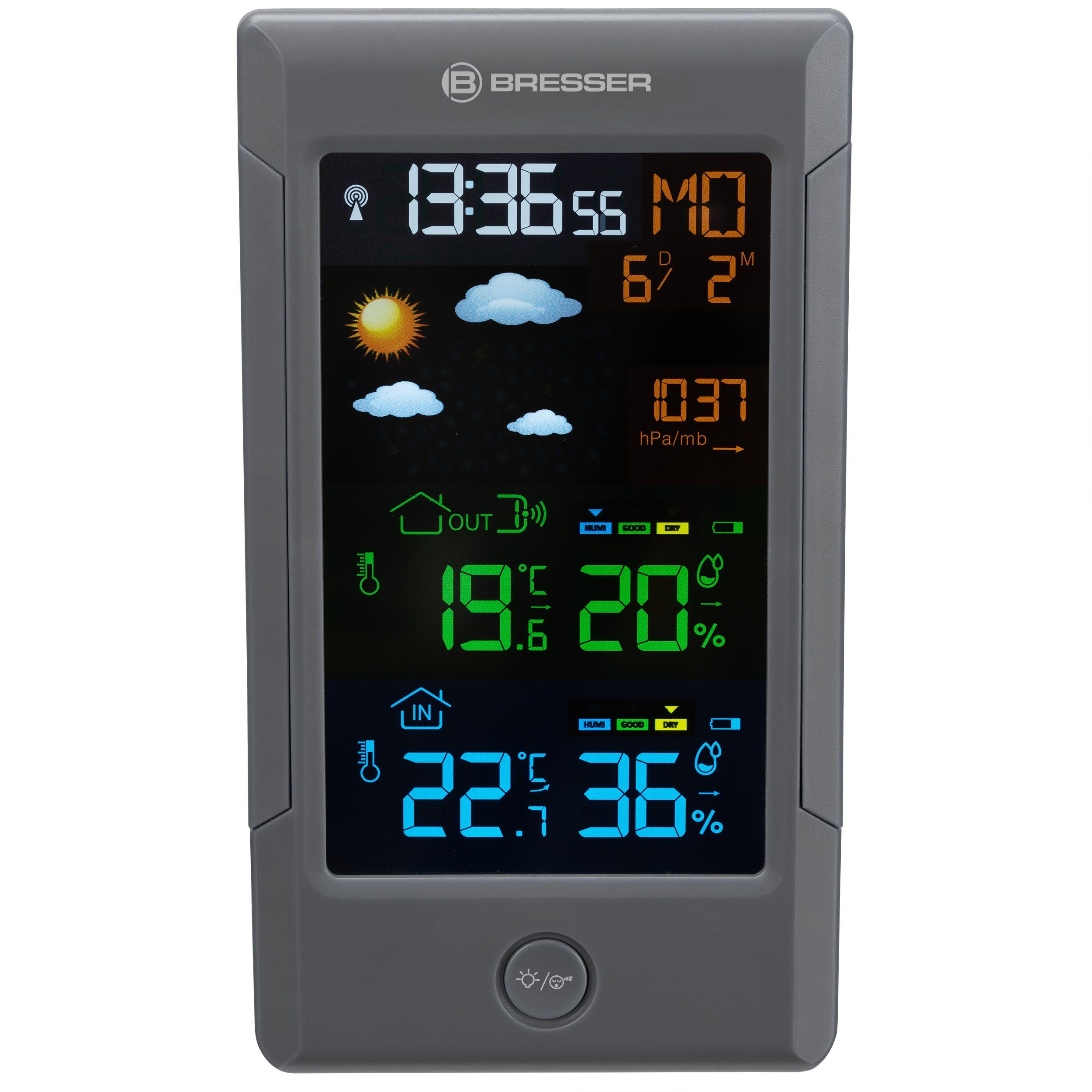 BRESSER BRESSER ClimateTemp NBF Farbwetterstation mit DCF-Zeitsignal Wetterstation