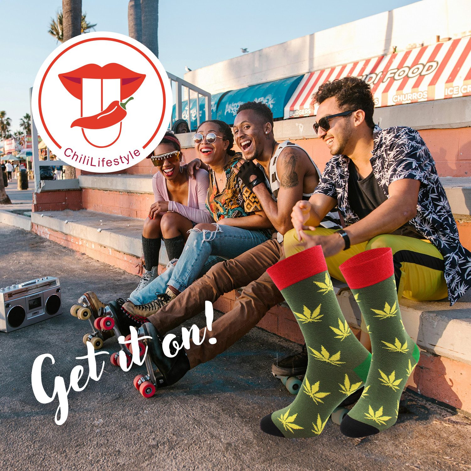 Chili Lifestyle Freizeitsocken JOINT Lustige Socken mit Spruch Banderole al günstig online kaufen