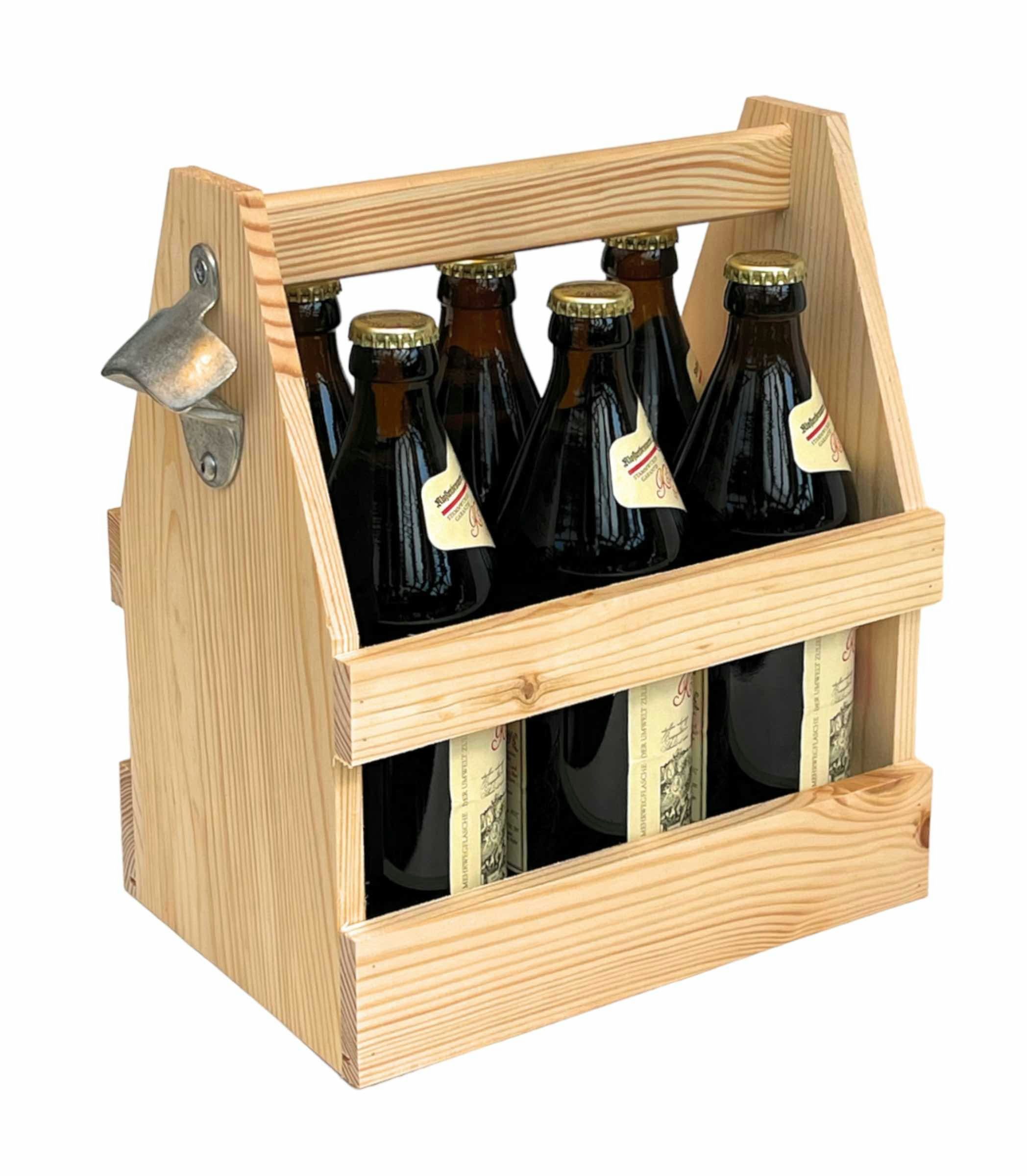 Öffner Flaschen Flaschenträger Flaschenträger Holz Bierträger mit Männerhandtasche 6 DanDiBo