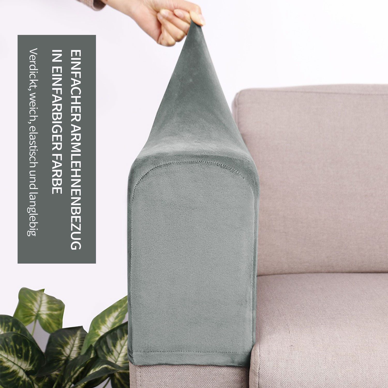 Refttenw Sesselhusse Sofa-Armlehnenbezug,rutschfester Möbelschutz,Elastisch günstig online kaufen