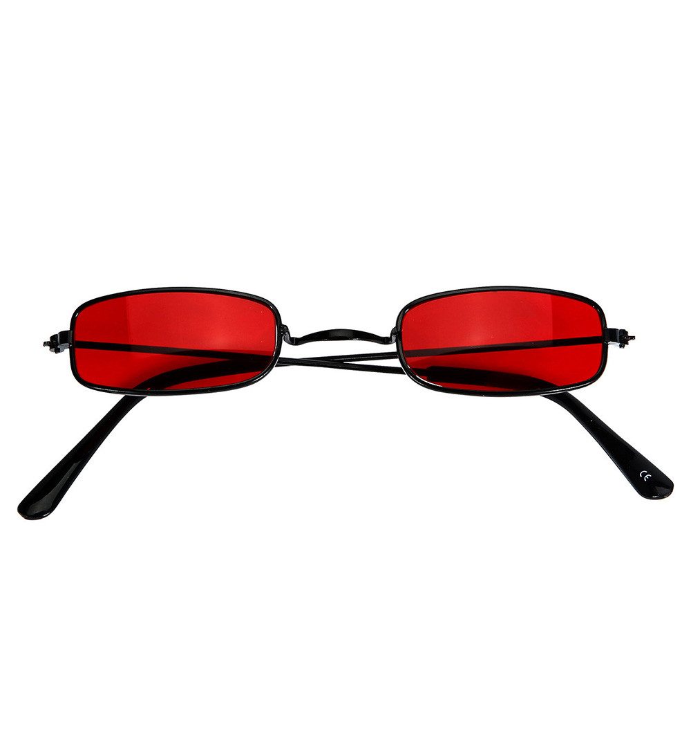 Kostüm Brille schmal rot Vampir
