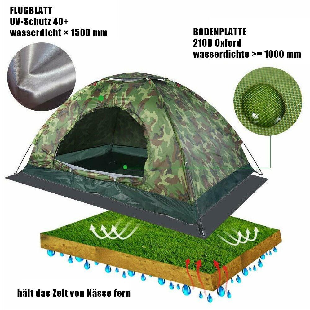Youyijia Wurfzelt Wurfzelte Camping Kuppelzelt Wasserdichtes Camouflage Wanderzelt