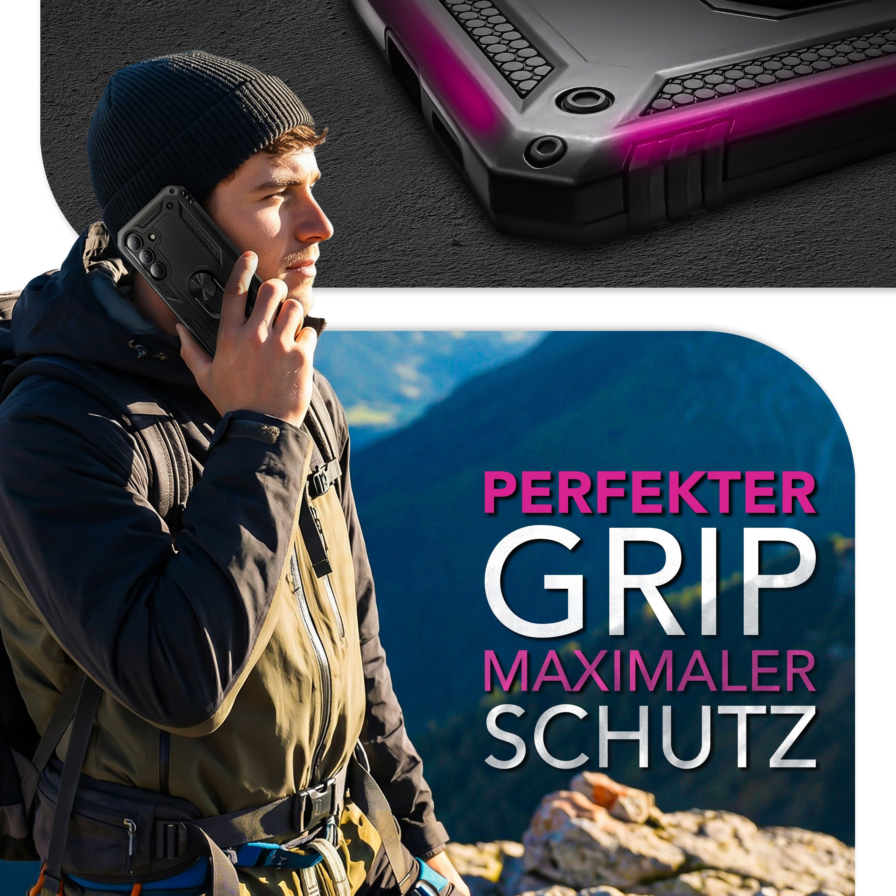 Nalia Smartphone-Hülle Samsung Galaxy S26 16 cm (6,3 Zoll), RINGDEFEND Case - Militär-Schutz, 360° Ring-Halter & Standfunktion