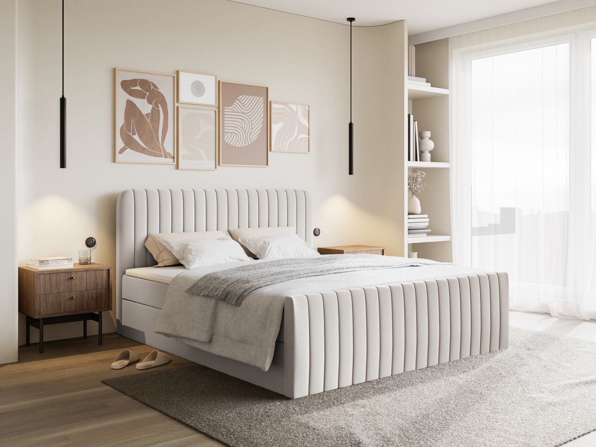 Selsey Boxbett SALIANO, Polsterbett mit Bettkasten, Matratze & Topper, Samt oder Chenille