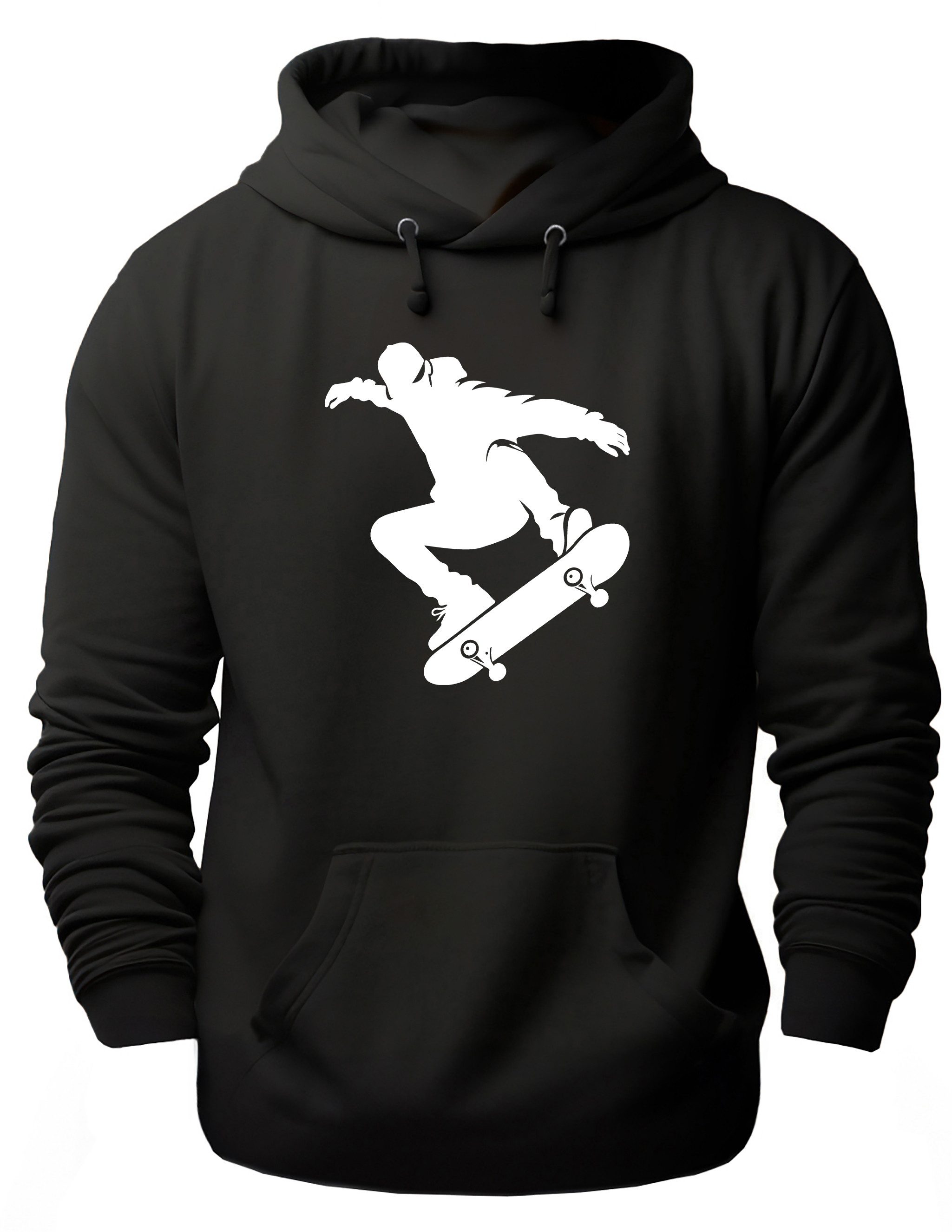 MyDesign24 Hoodie Skater Kapuzen Pulli - Skateboarder in Action Herren und Damen Kapuzensweater - Skater Hoodie i725