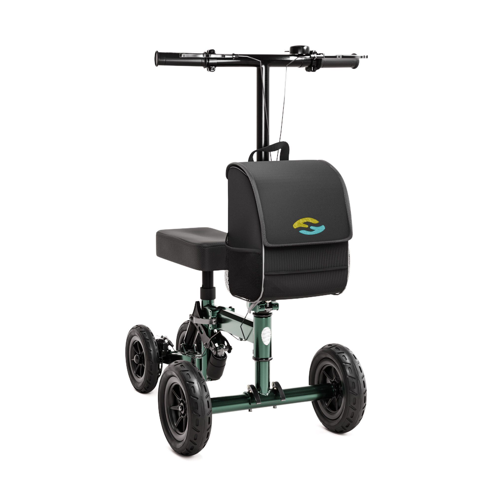Helavo Rollator H1090, Knierollator faltbar & leicht mit Kniepolster, Scheibenbremse & Korb