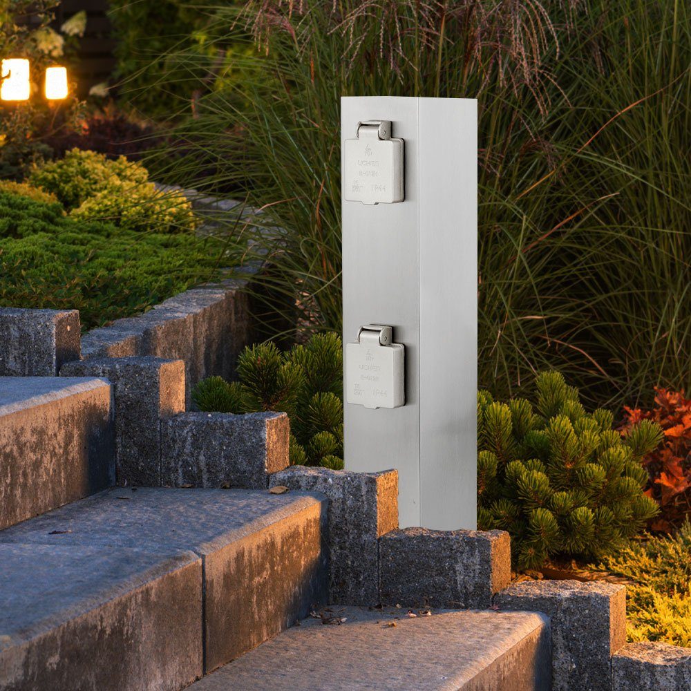 Ledino Steckdose, Vierfachsteckdose Außen Wetterfeste Steckdose IP44 Stromsäule Garten