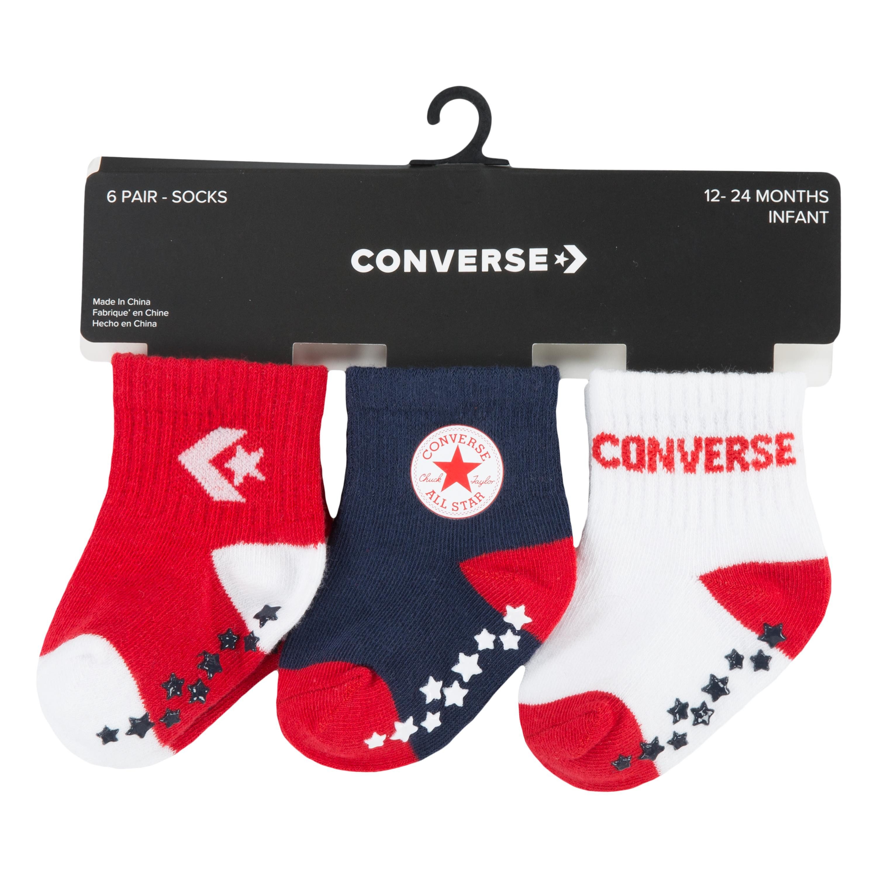 Converse ABS-Socken CONVERSE LOGO INFANT TODDLER NO SLIP QUARTER 3 PK (3-Paar) rutschhemmende ABS-Noppen, im 3er-Pack, für Babys – Bild 4 von 5