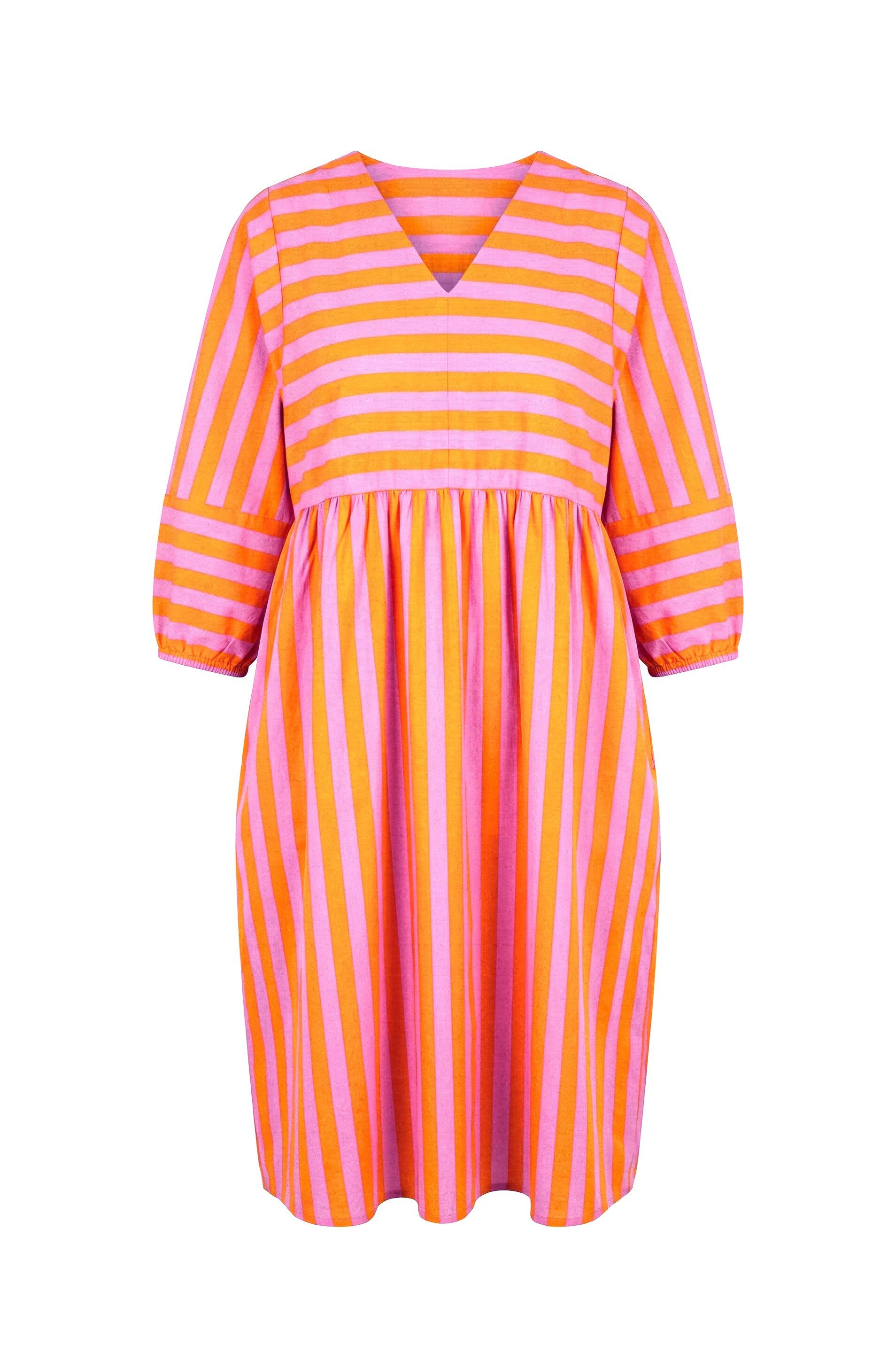 Angel of Style Jerseykleid Midikleid A-Linie Streifenmix 3/4-Ballonärmel günstig online kaufen