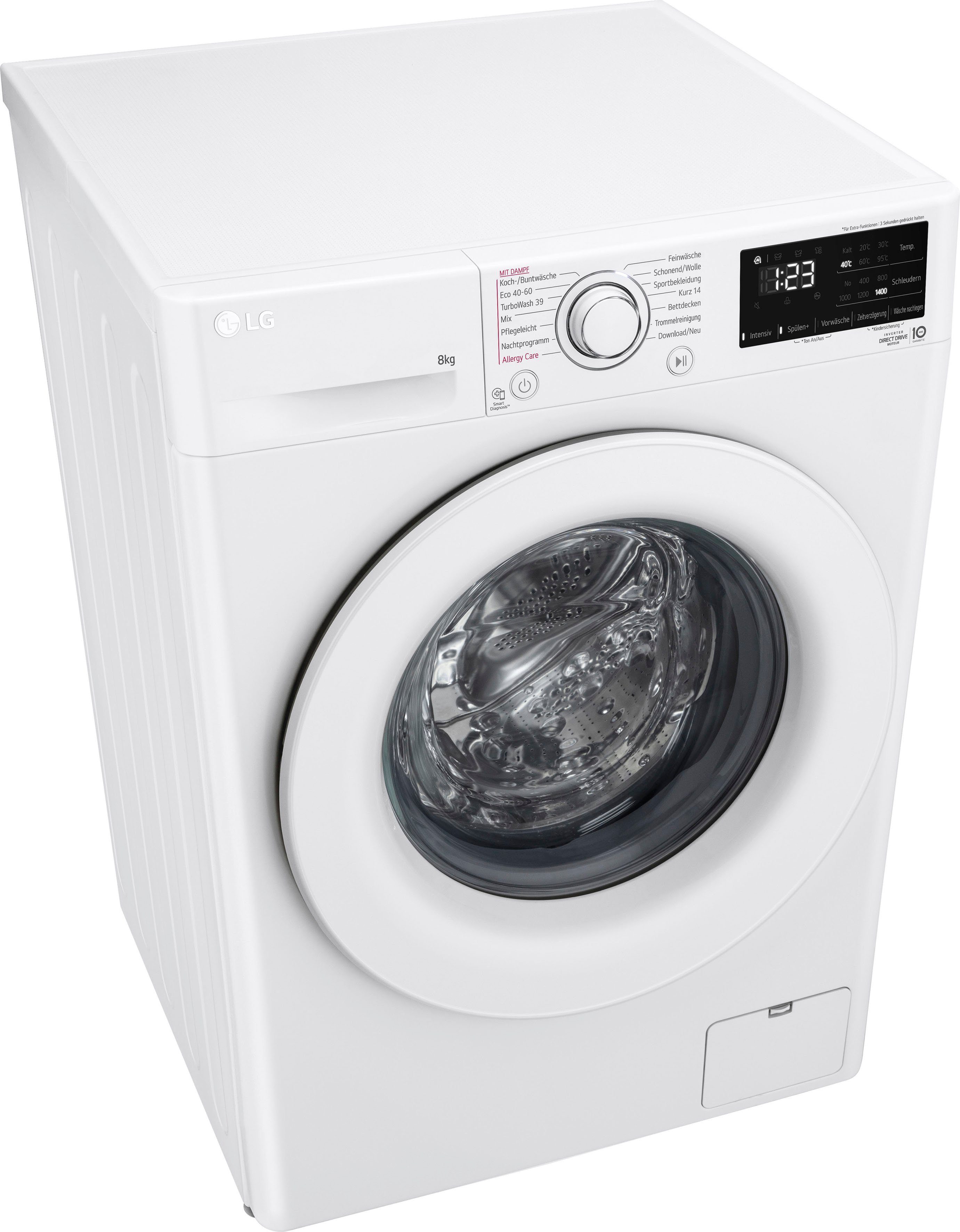 LG Waschmaschine 8 3 1400 kg, F4WV3183, U/min