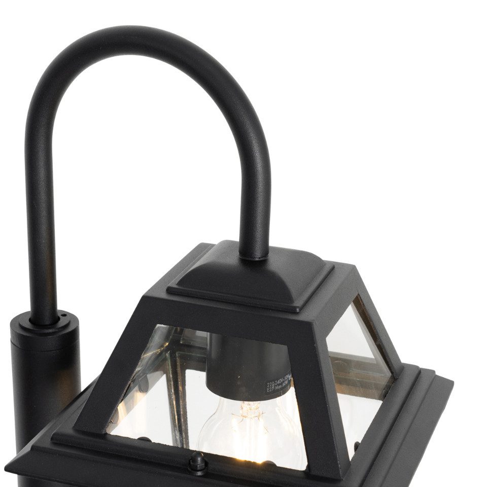 Qazqa Gartenleuchte Berta, ohne Leuchtmittel, Neutralweiß, QAZQA Laterne außen, e27, Schwarz, Aluminium, classic-antique