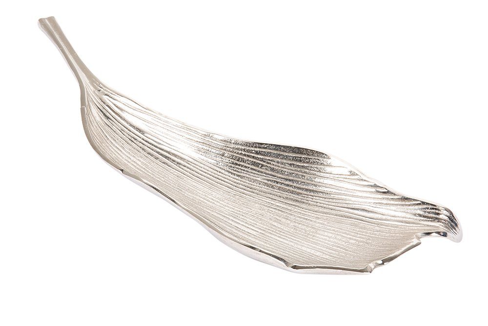 LEAF · · Accessoire silber ABSTRACT · Handarbeit Blattdesign · St), 64cm im Obstschale Dekoschale riess-ambiente Metall (1