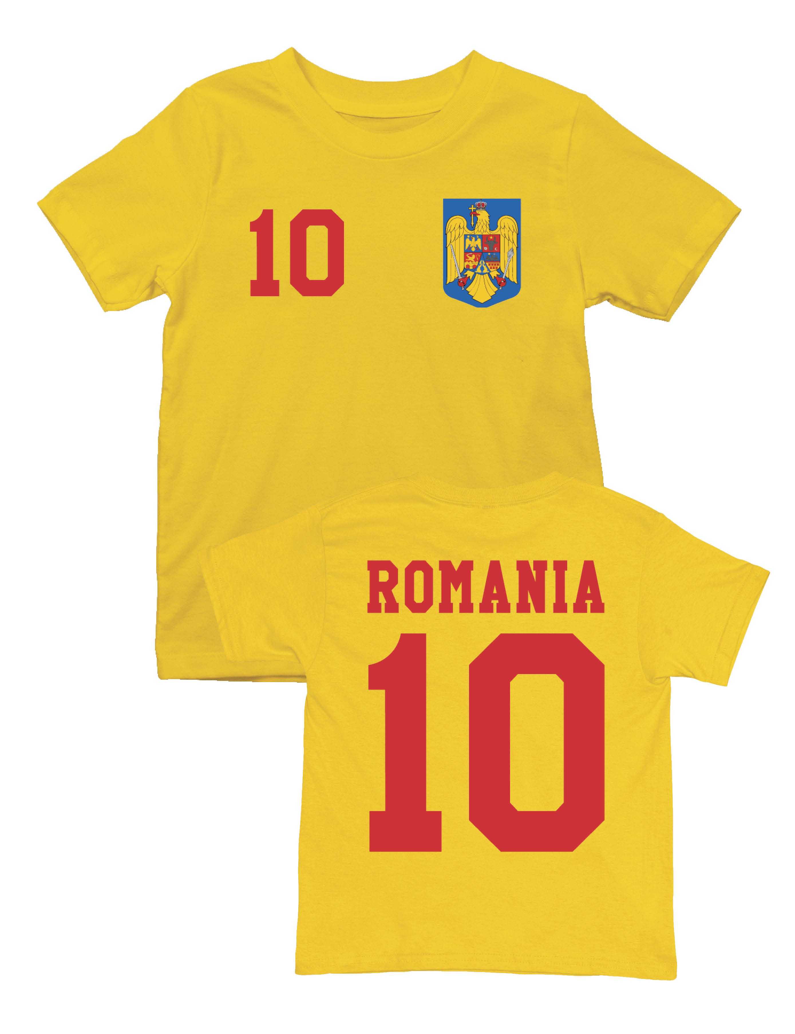 Youth Designz T-Shirt Rumänien Kinder T-Shirt im Fußball Trikot Look mit trendigem Print