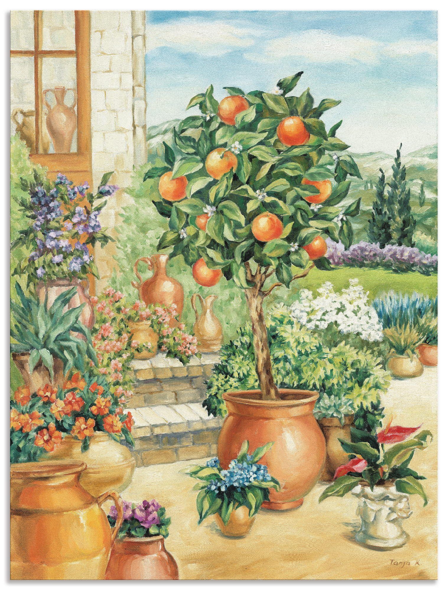 Artland Wandbild Orangenbaum im Garten, Garten (1 St), als Alubild, Leinwandbild in verschied. Größen