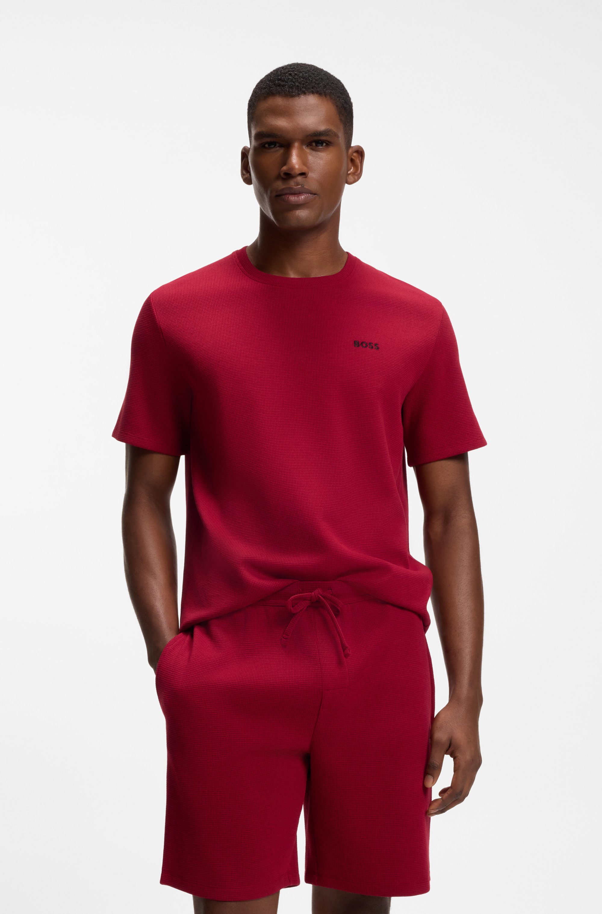BOSS Pyjamaoberteil Waffle T-Shirt