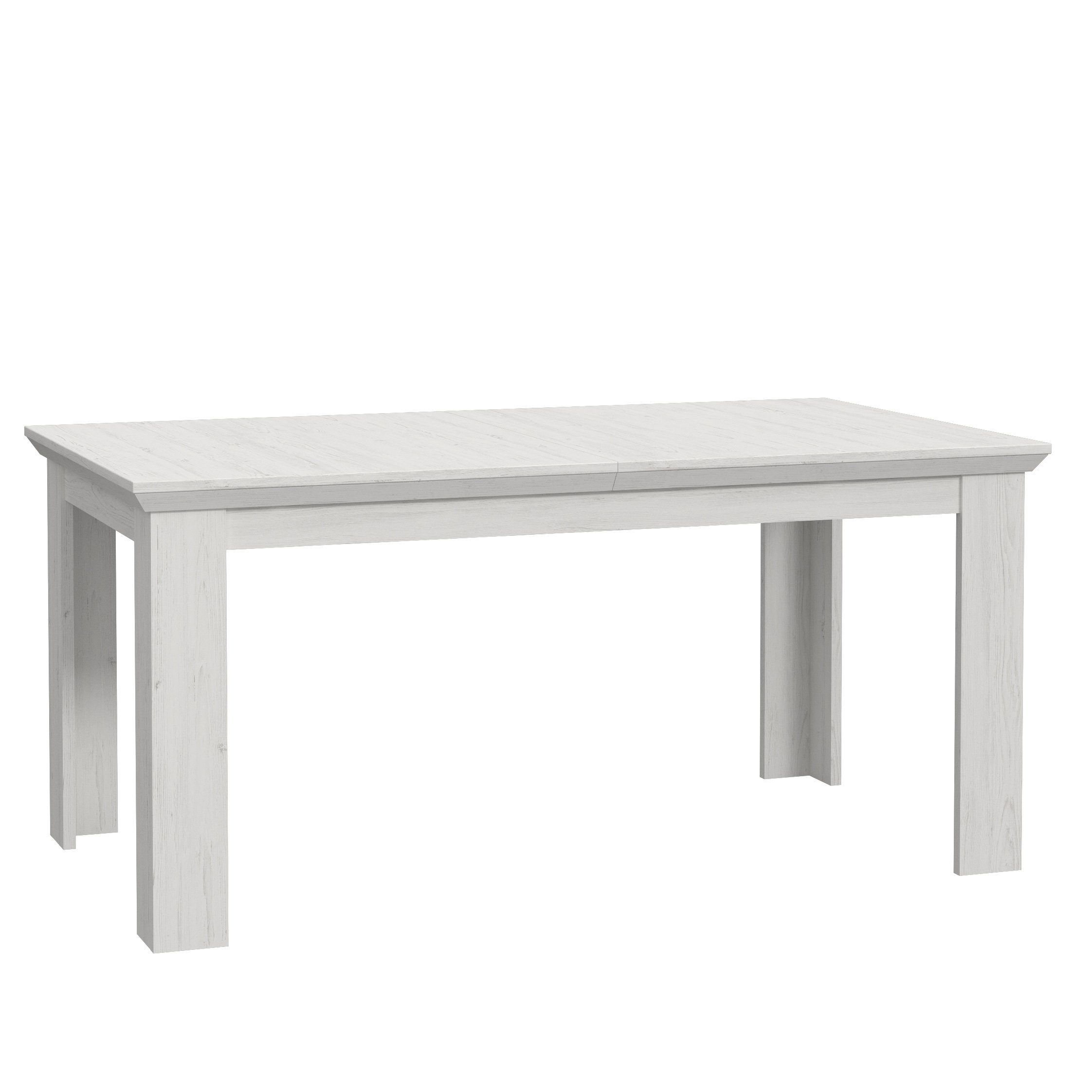 Newroom Esstisch Pinie Weiß 160 cm, Esstisch Pinie Weiß Landhaus Modern Ausziehbar Tisch Esszimmer