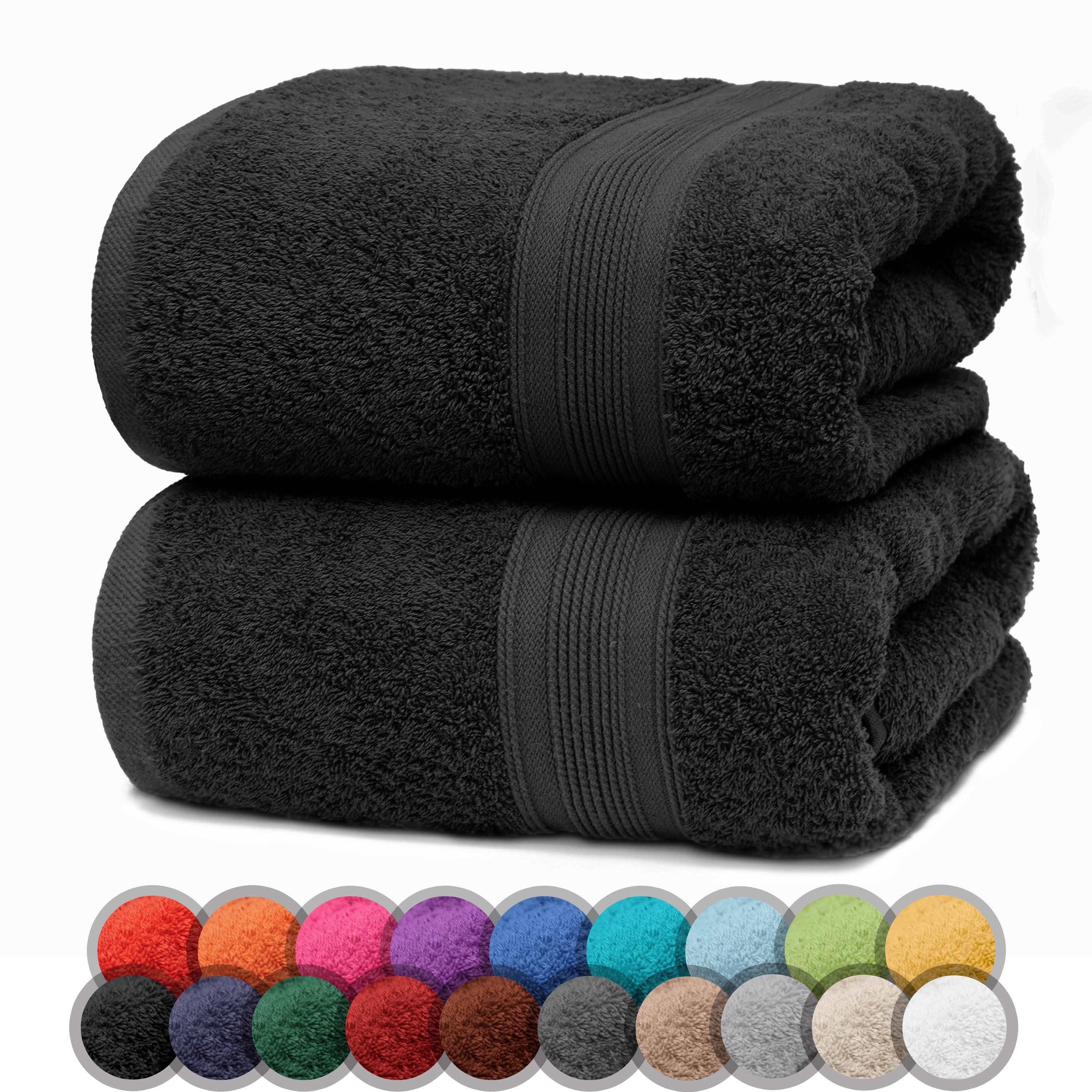 NatureMark Duschtücher 2er-Set Frottier Duschtücher 70x140cm, 100% Baumwolle (2-St), Premium Qualität, DUSCHTUCH, Dusch-Handtuch, 70x140cm, Schwarz