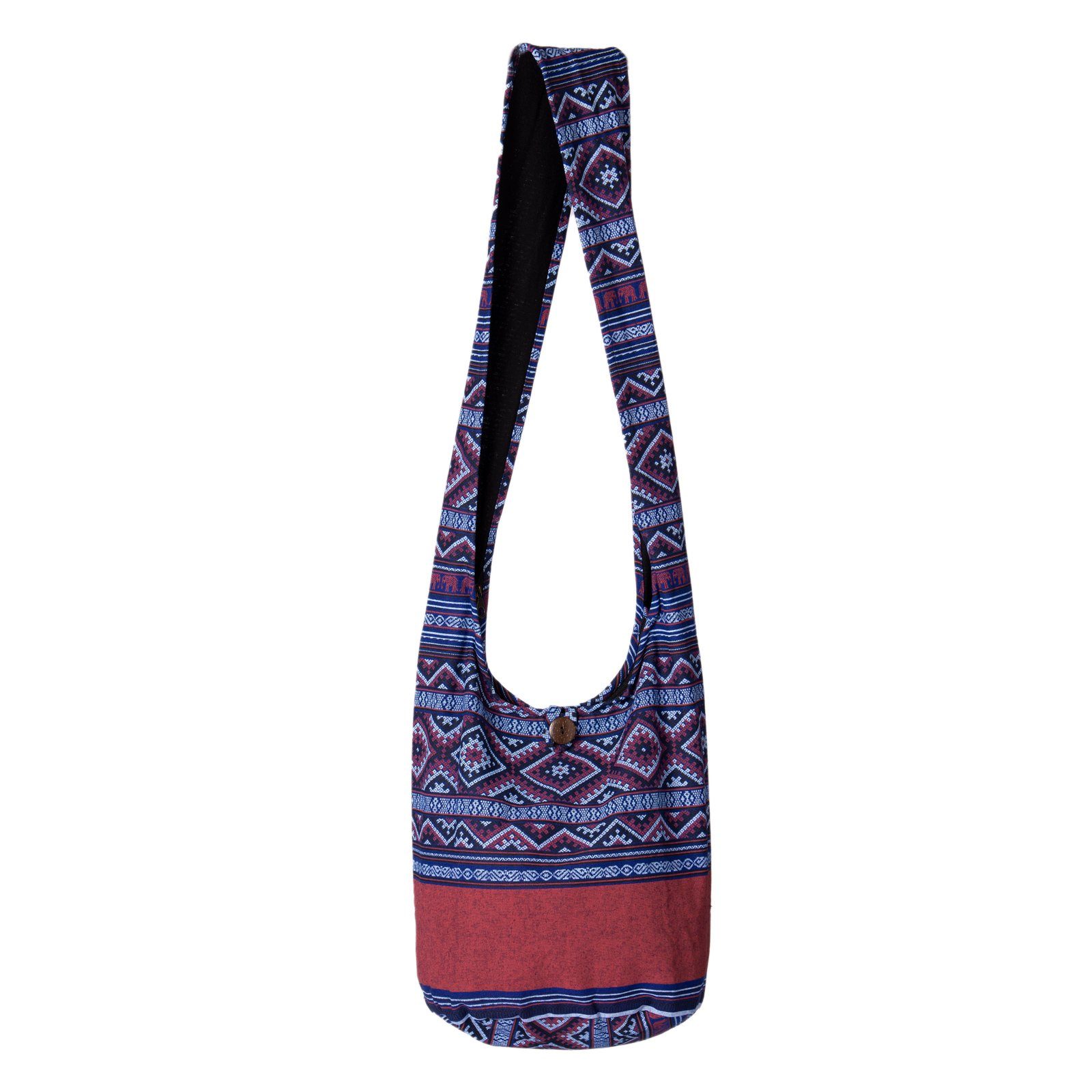 Schultertasche Schulterbeutel Größen, 2 100% Wickeltasche oder geeignet Baumwolle aus Elefant in als Umhängetasche Strandtasche Beuteltasche violetteton Handtasche PANASIAM
