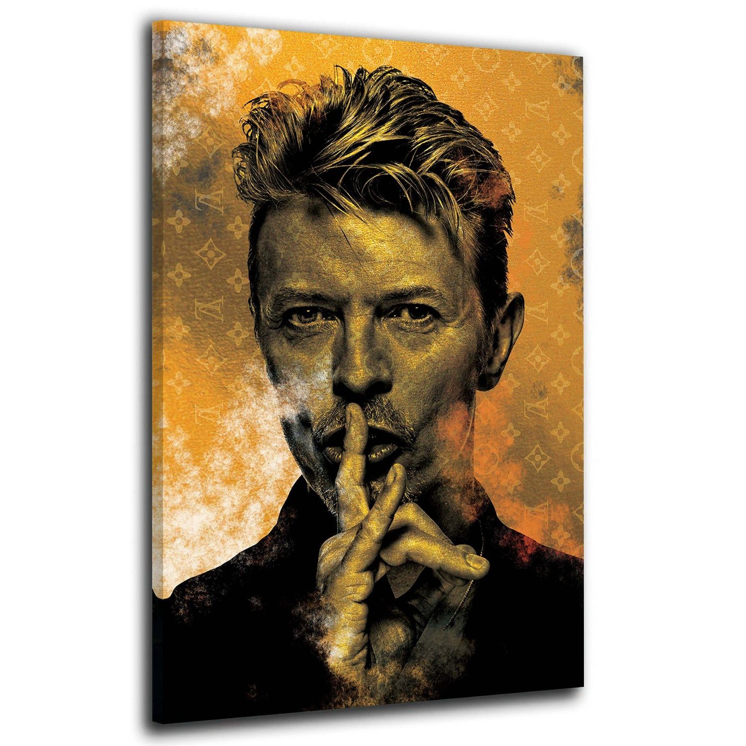 Artedinoi Leinwandbild Bowie Yellow Edition Musik Leinwandbild Wandbild Kunst Deko XL, David Bowie in Gelb