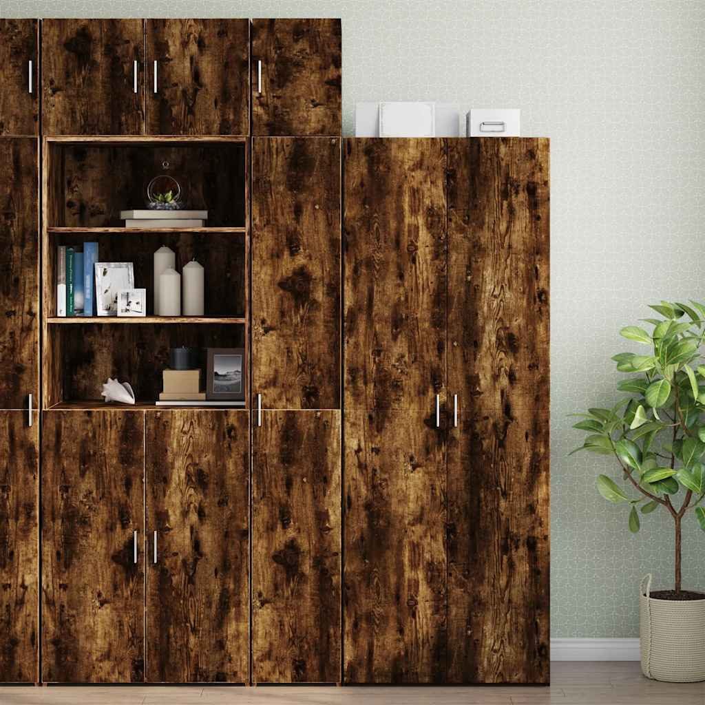 vidaXL Sideboard Hochschrank Schmal Räuchereiche 30x42,5x225 cm Holzwerkstoff (1 St)