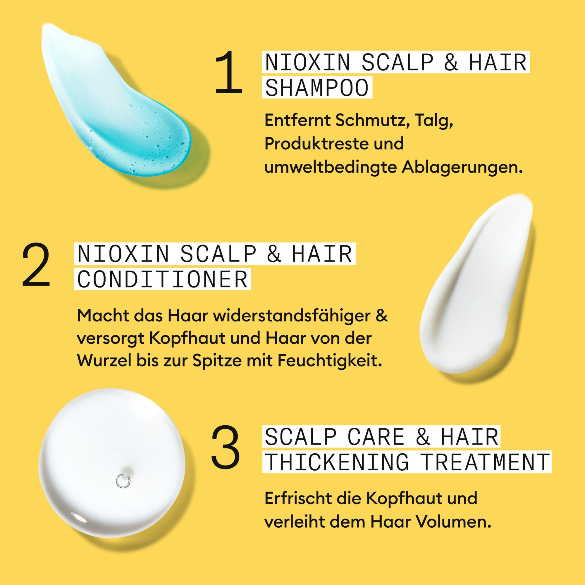Nioxin Haarpflege-Set NIOXIN SCALP + HAIR THICKENING SYSTEM 1, Set, 3-tlg., Schützt & Stärkt bei dünner werdendem Haar