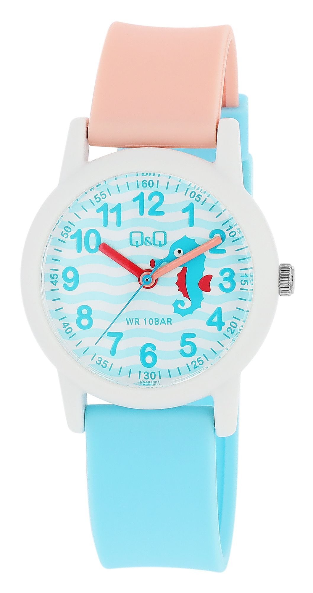 Quarzuhr VS49J001Y Kinderuhr, Silikonband, Seepferdchen, 10 ATM