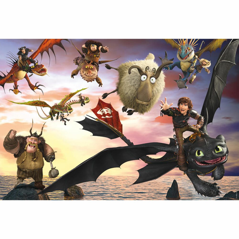 Schmidt Spiele Puzzle Dragons, Drachenreiter in Aktion, 100 Teile, 100 Puzzleteile