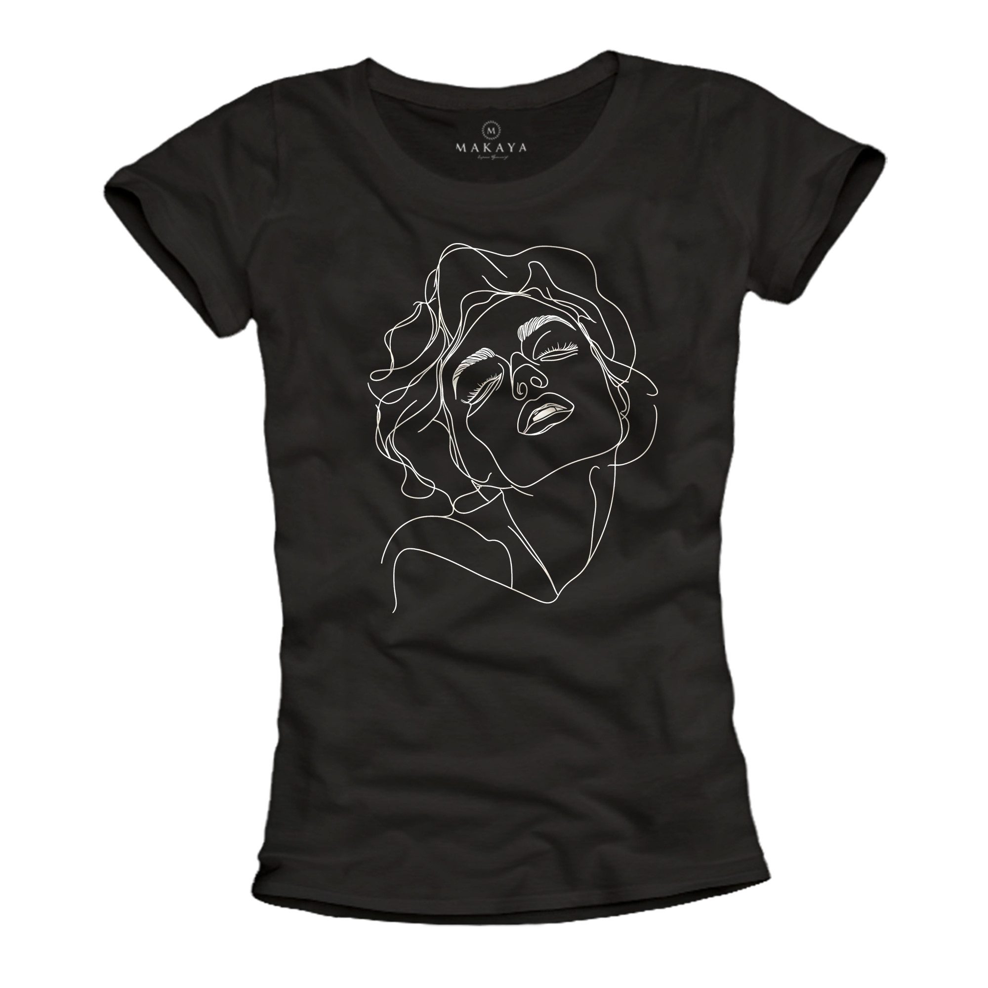 MAKAYA Print-Shirt mit Frauenmotiv für Damen günstig online kaufen