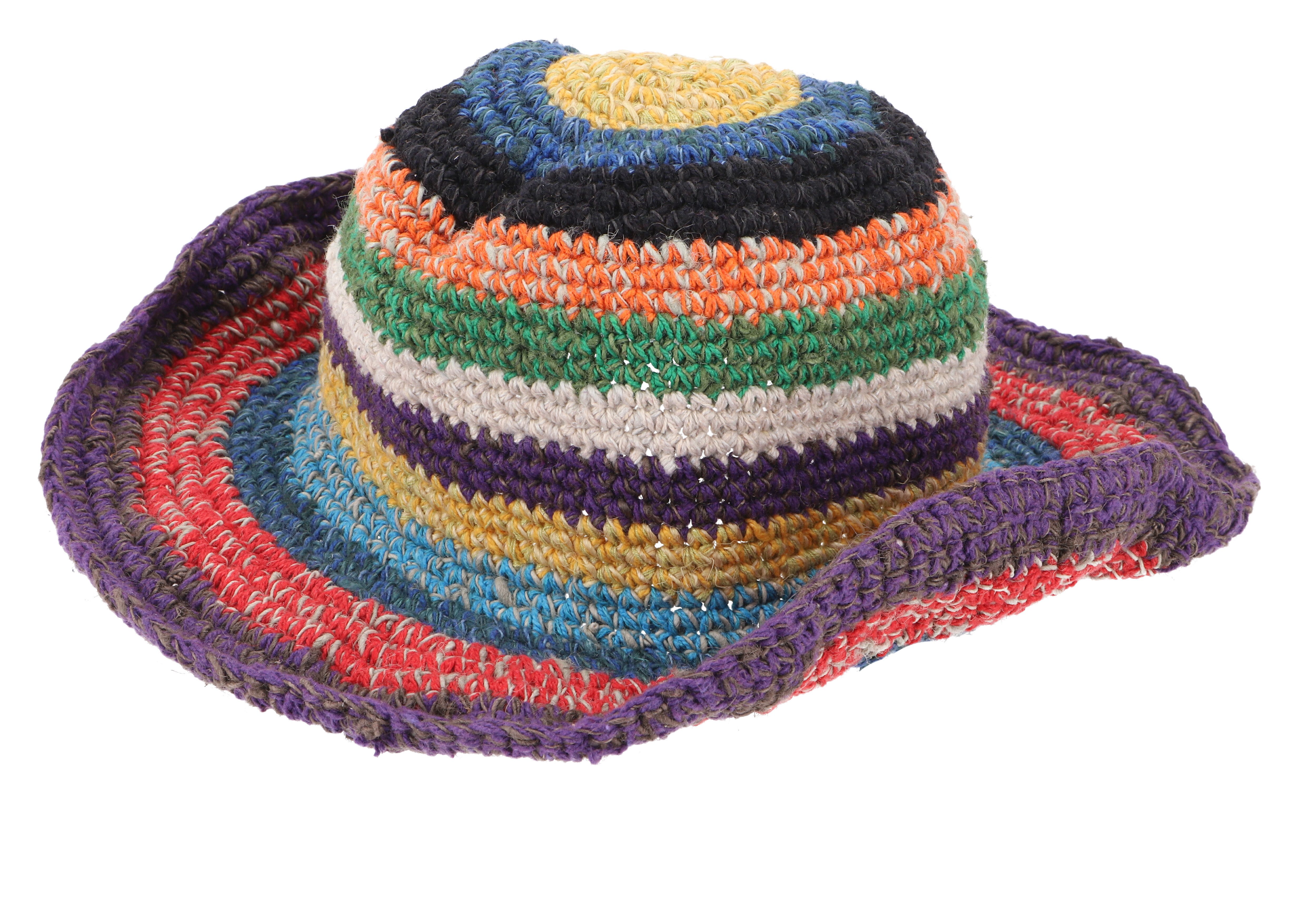 Guru-Shop Strickmütze Gehäkelter Sommerhut, bunter natürlicher.. günstig online kaufen