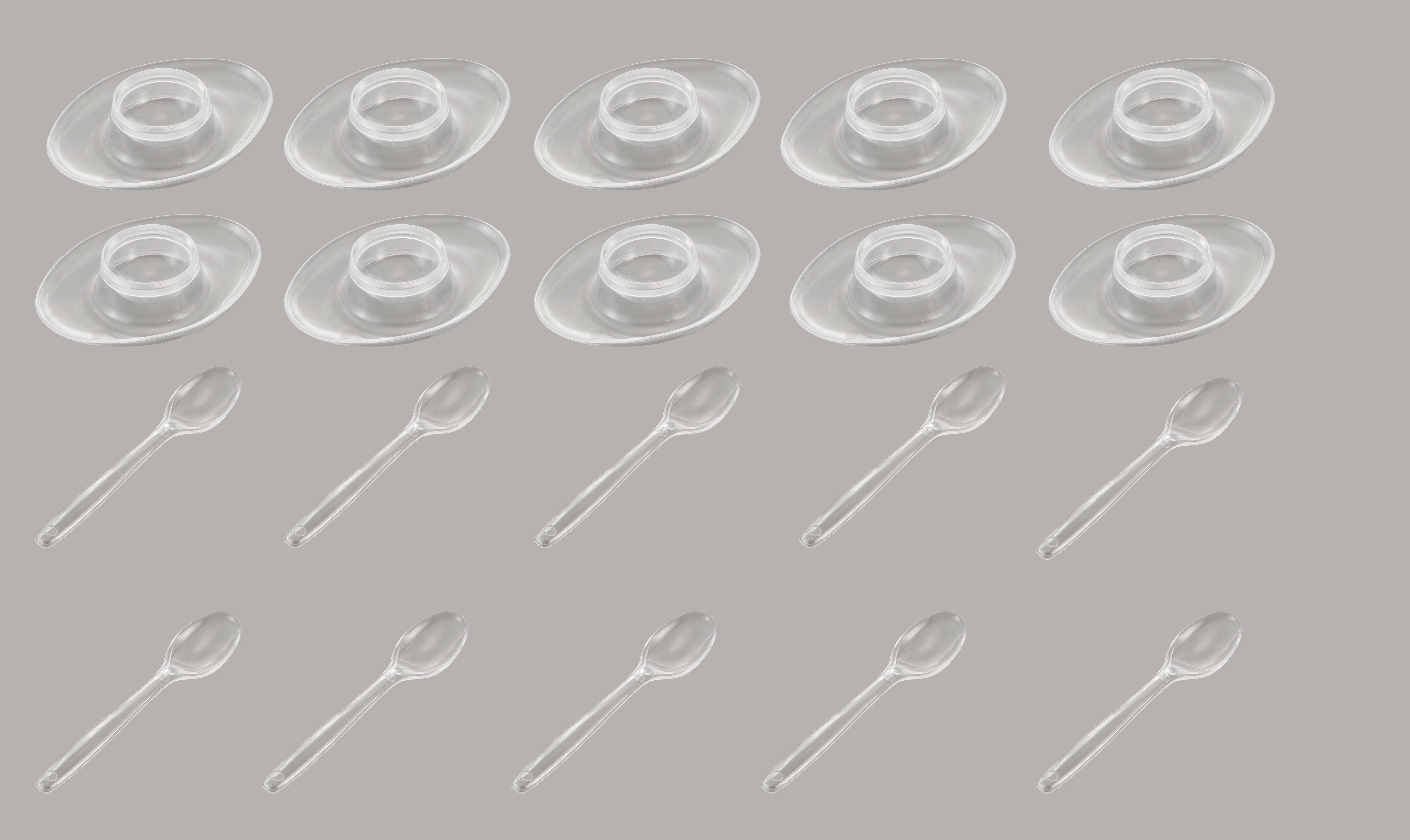 Ruco Eierbecher, (Set, 10 Becher und 10 Löffel-tlg), Kunststoff