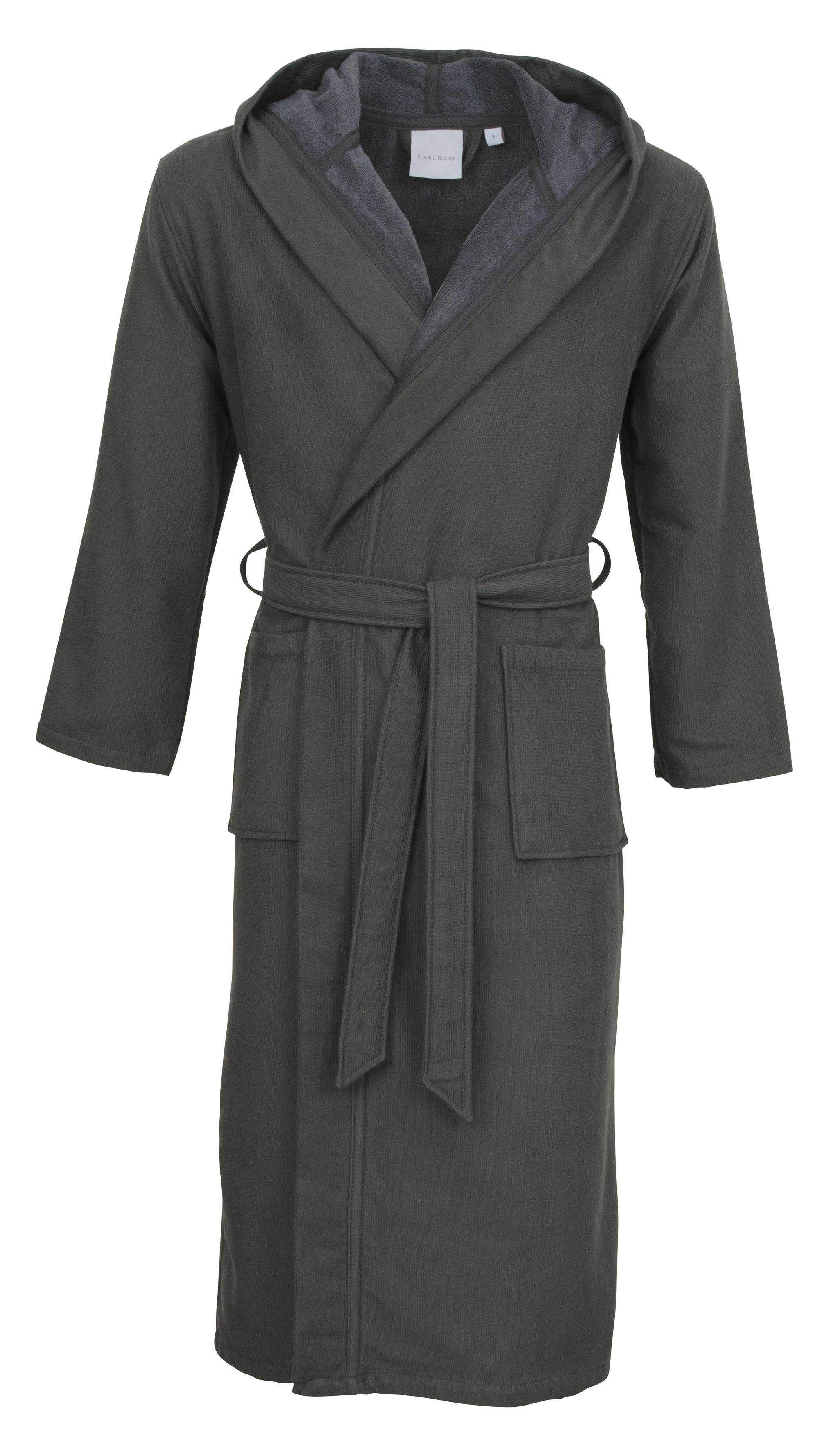 Carl Ross Unisex-Bademantel 35300, Langform, Baumwoll-Mix, Kapuze, Gürtel, günstig online kaufen