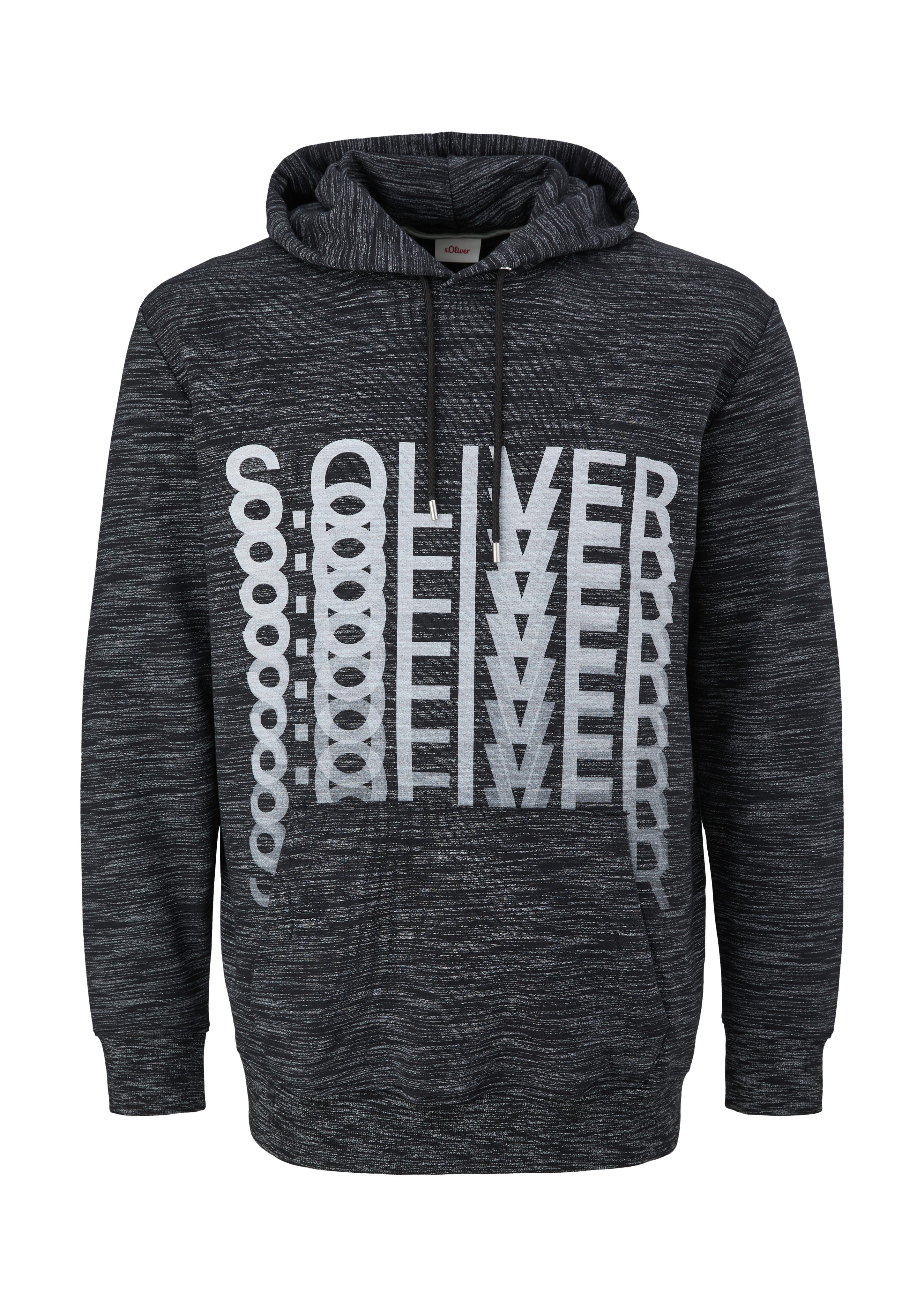 Sweatshirt schwarz Logo Frontprint mit s.Oliver Hoodie