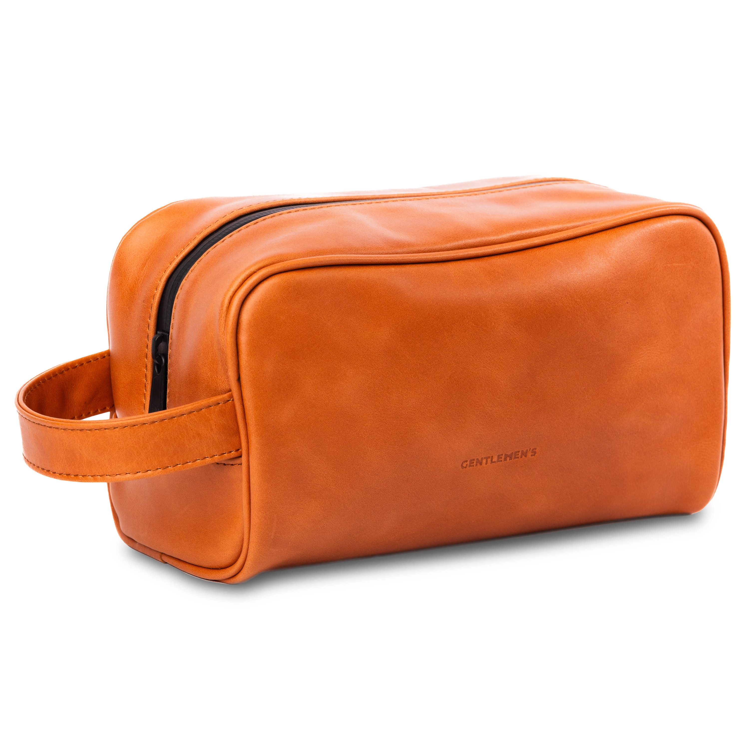 Gentlemen's Kulturbeutel Kulturbeutel aus Leder – Stilvoll, hochwertig & wasserabweisend, Echtleder, geräumiges Hauptfach, Gentlemen's Luggage Protect