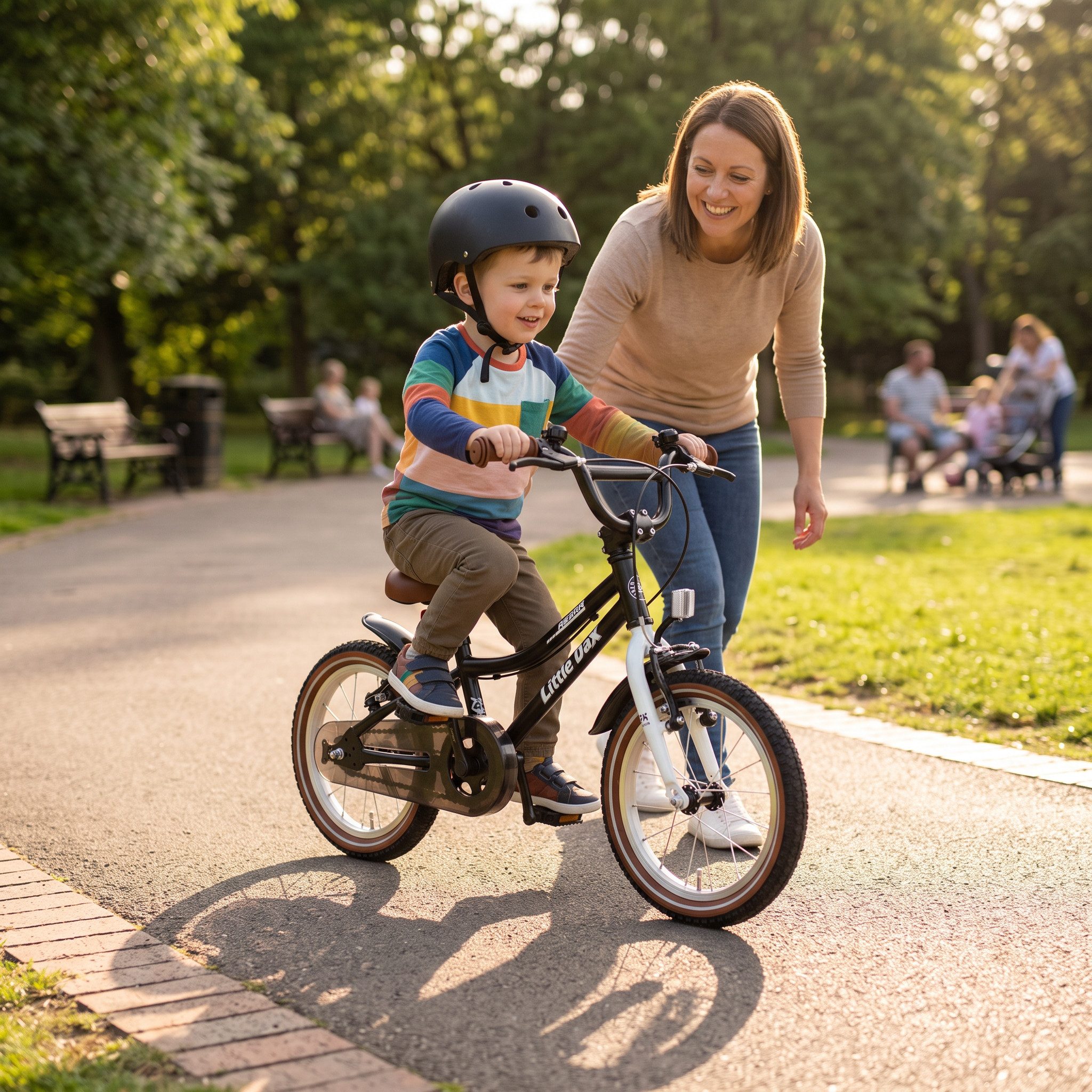 Bachtenkirch Kinderfahrrad 14 Zoll Schwarz Fahrrad für Kinder ab 3 Jahre, Sitzhöhe 43-50 cm, Schrittlänge ab ca. 41 cm, Gewicht ca. 7 kg