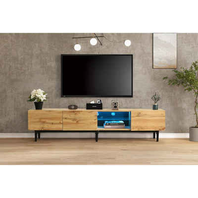SOFTWEARY Lowboard »Breite 175 cm, TV-Schrank inkl. LED-Beleuchtung, stehend«