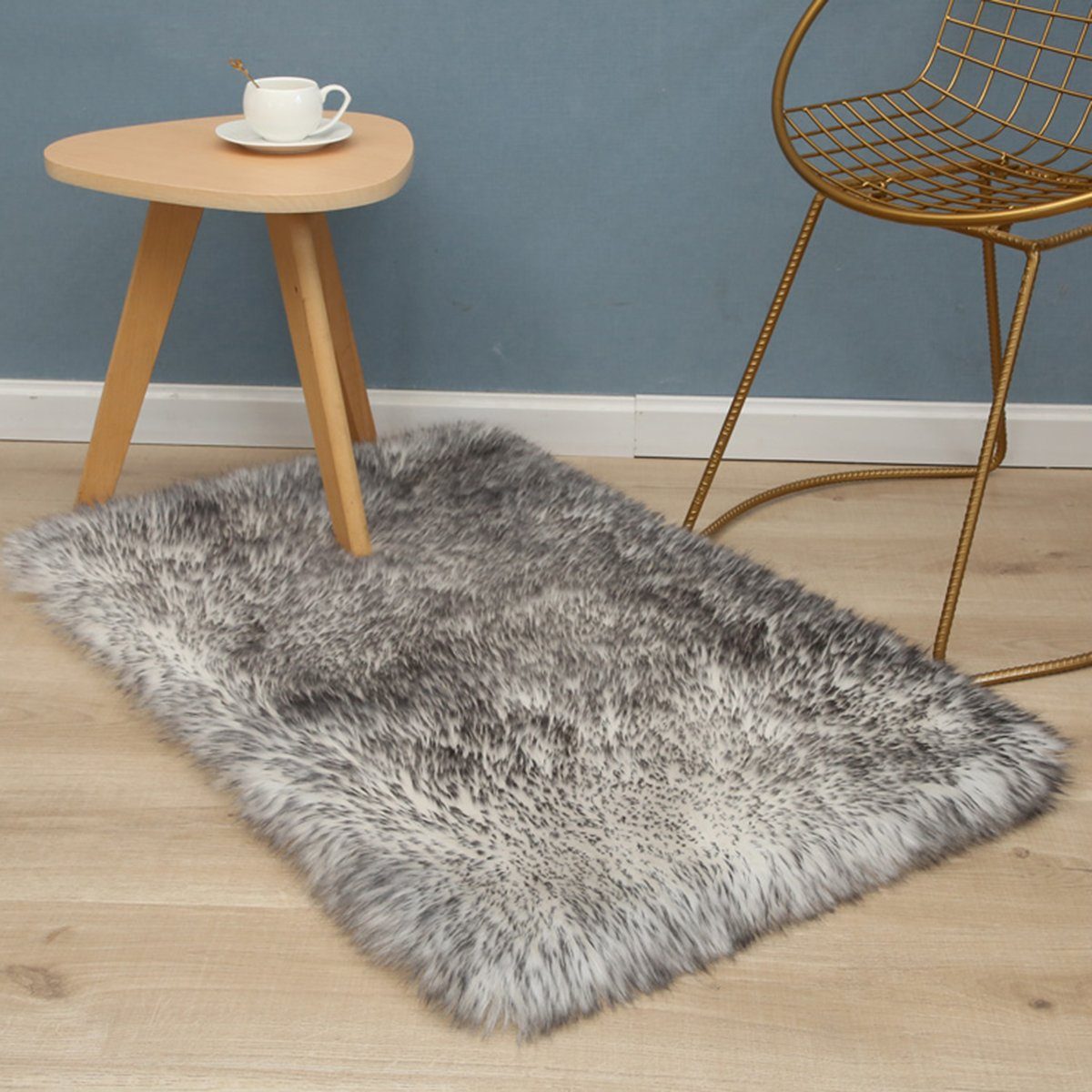Teppich Flauschig dick, rechteckig, weich warm, Boden Home Deko