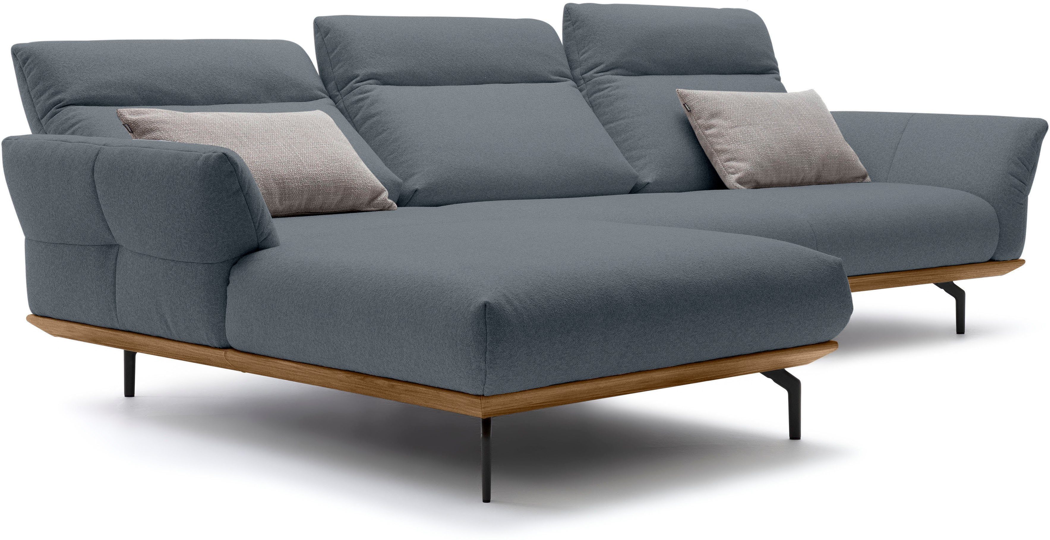 hülsta sofa Ecksofa hs.460, Nussbaum, cm in Breite 318 Umbragrau, Winkelfüße in Sockel