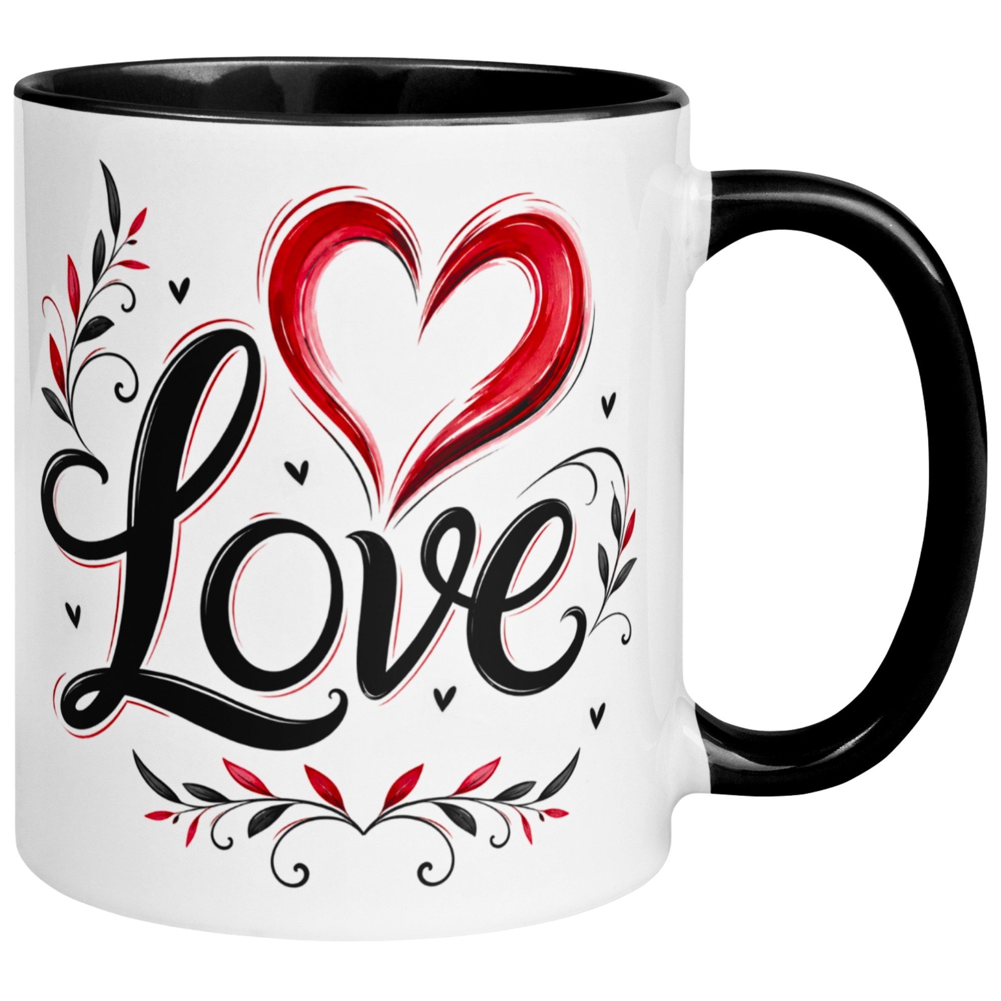 Momentals Tasse Liebe – „Ornamental Love“ – Ich liebe Dich Geschenk Partner Jahrestag, Gratis Versand · Links-&Rechtshänder · Spülmaschinenfest
