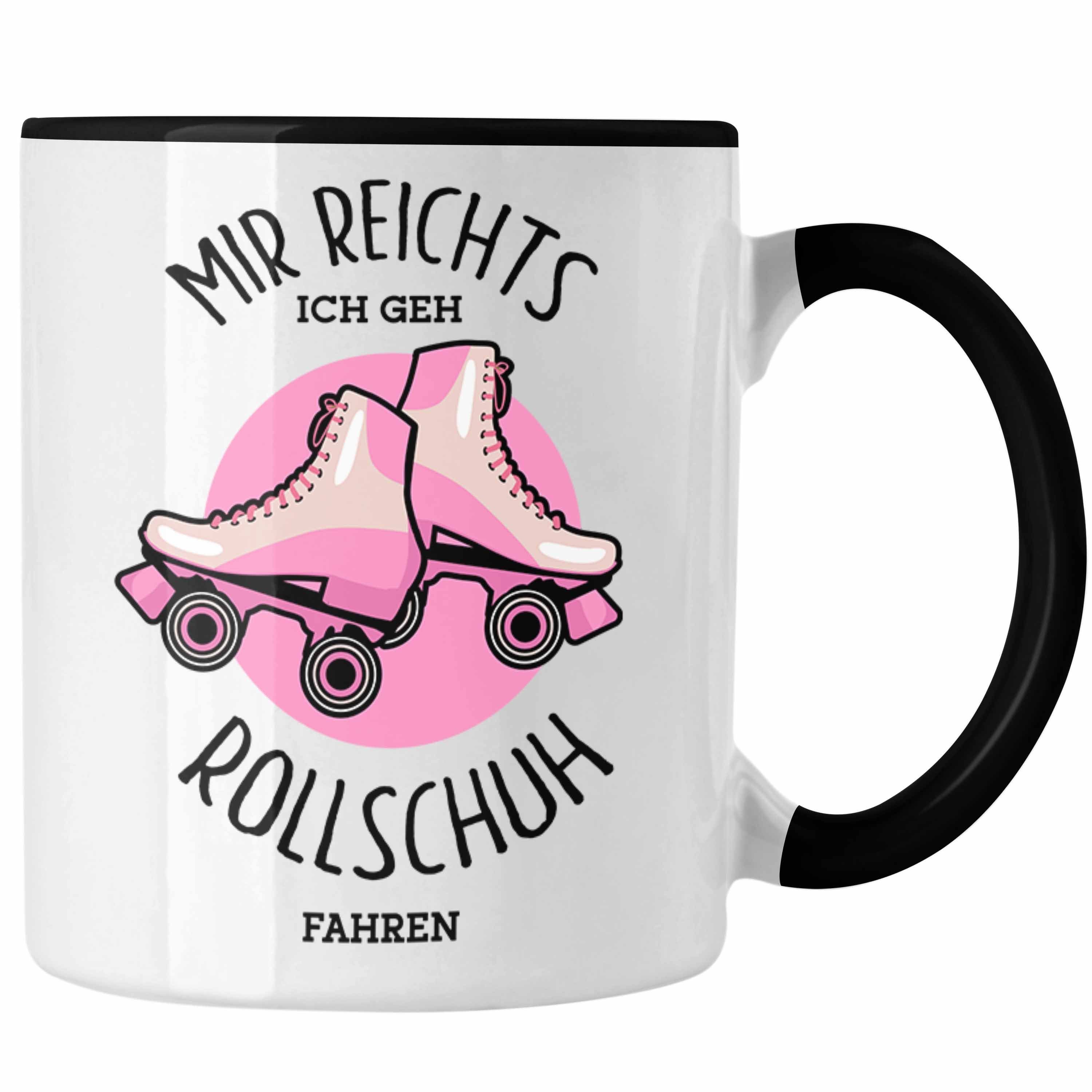 Trendation Tasse Lustige Rollschuh-Tasse Geschenk für Rollschuhfahrerinnen Mir Reichts Schwarz